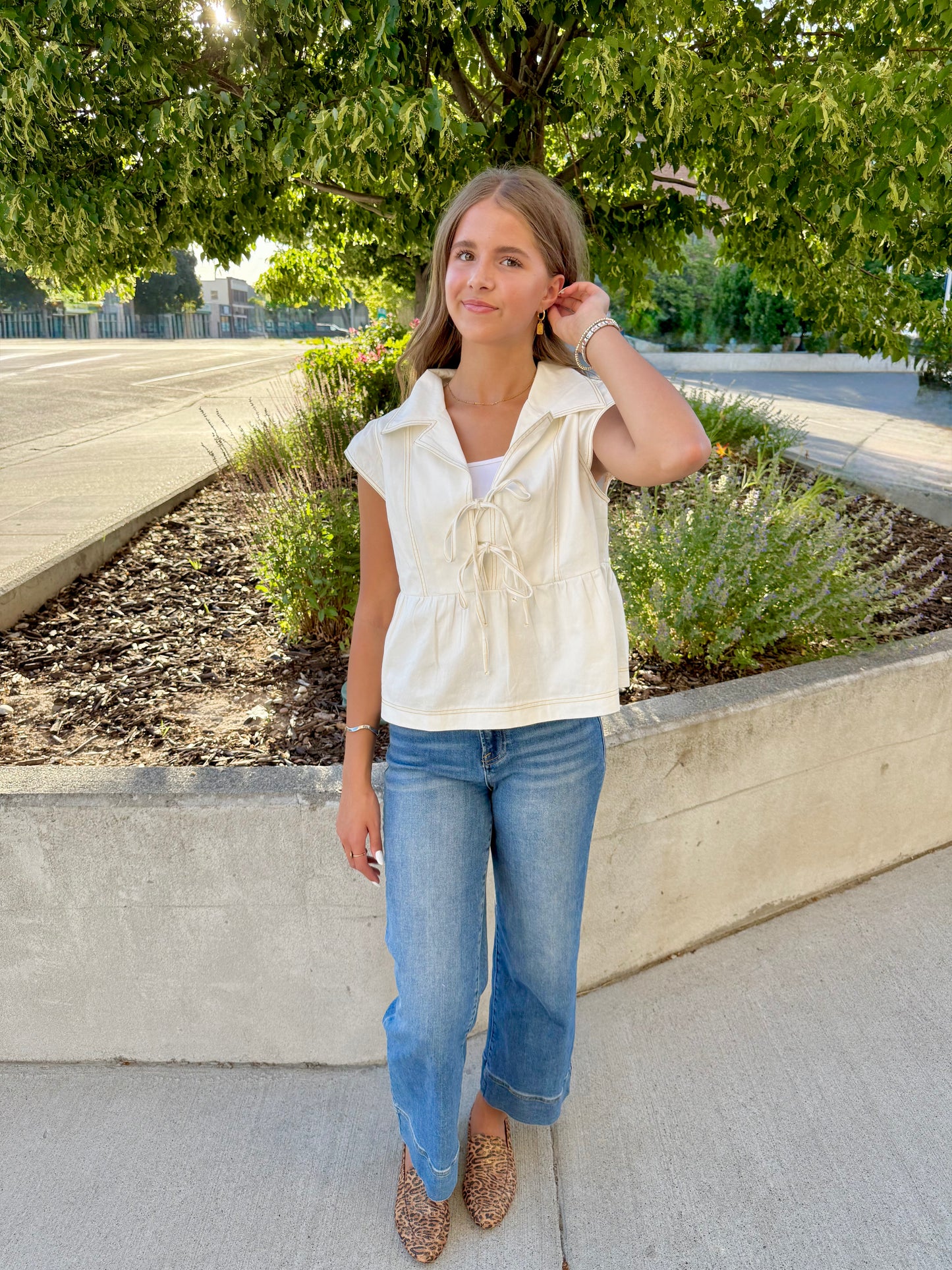 Akiko Front Tie Top