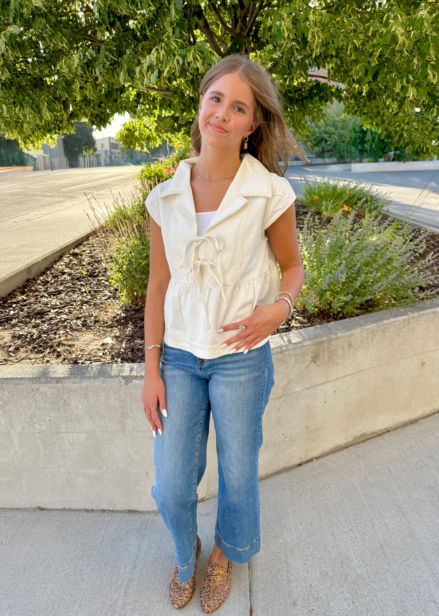 Akiko Front Tie Top