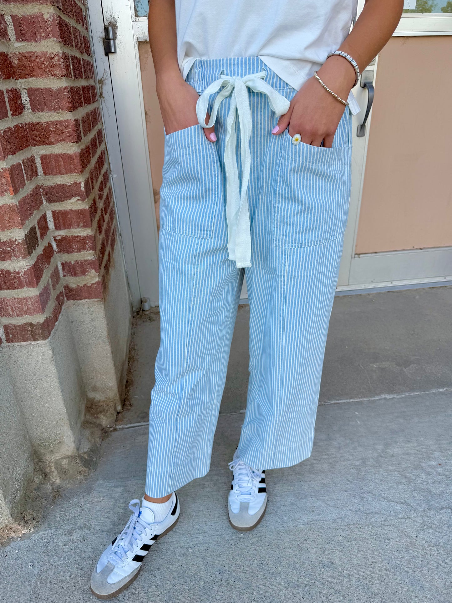 Willa Light Blue Striped Pants