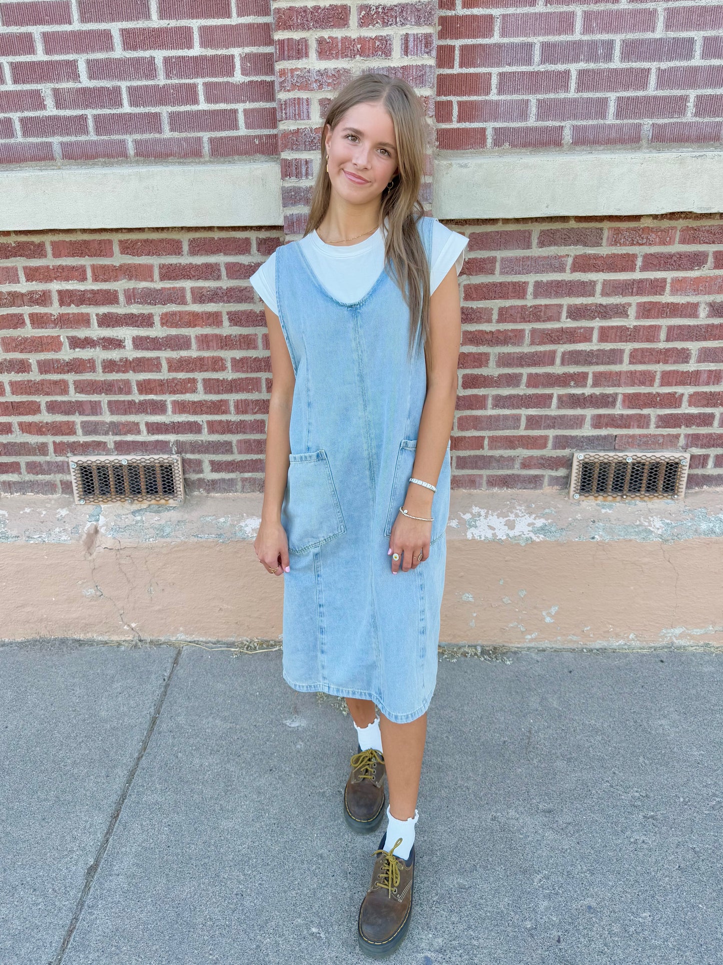 Maelynn Overall Denim Dress