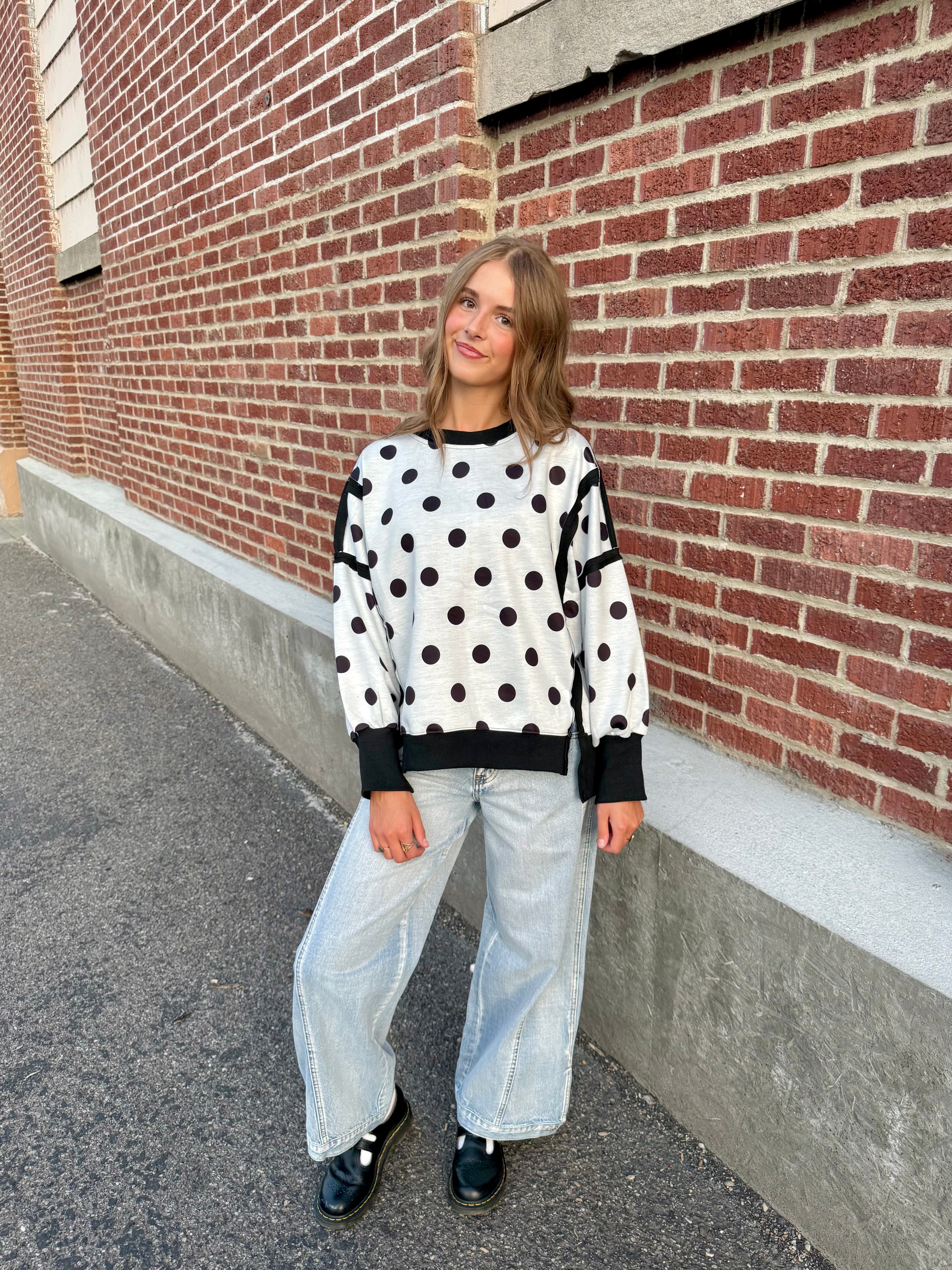 Bricelyn Polka Dot Pullover