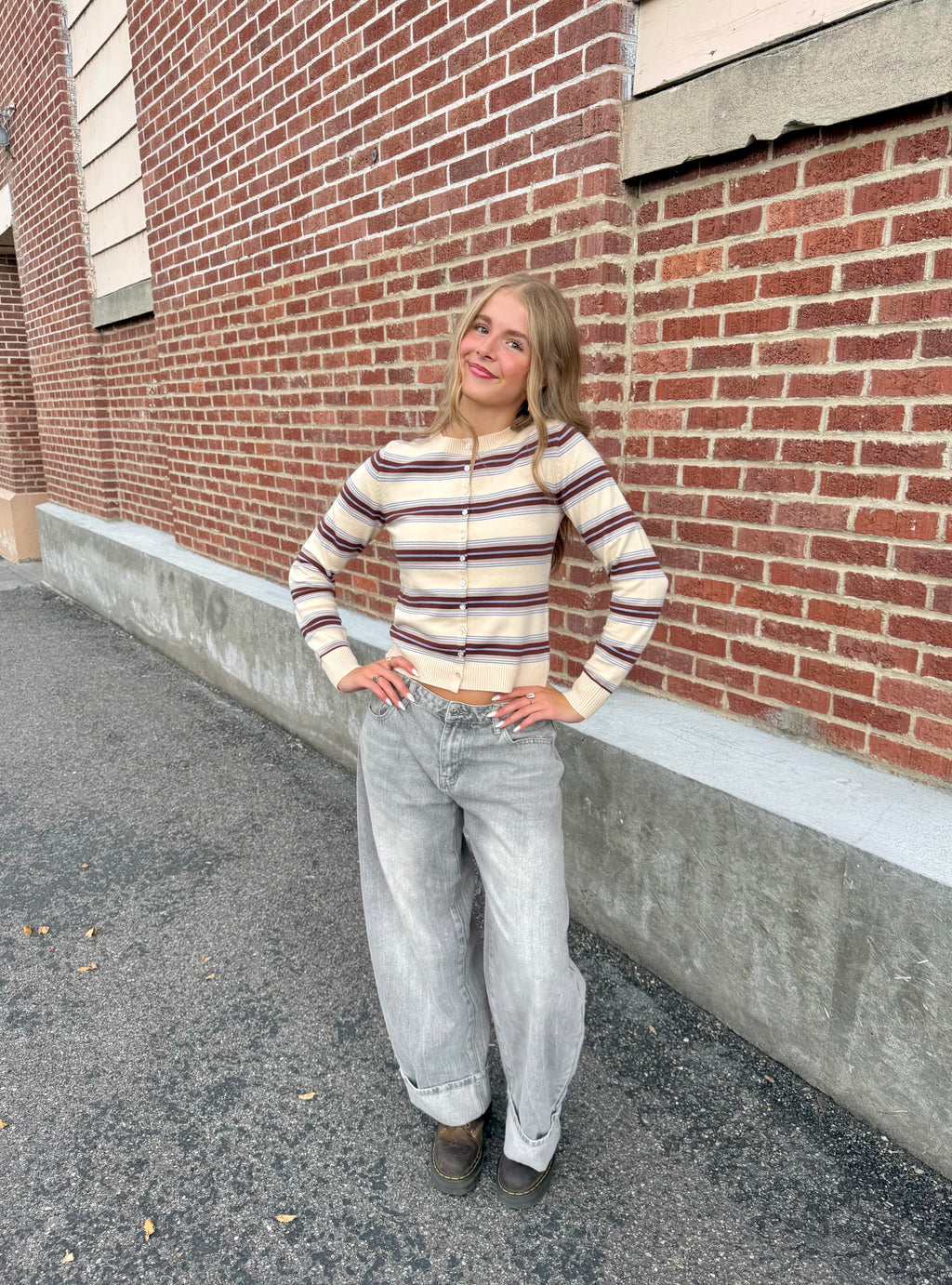 Tory Striped Sweater Cardigan