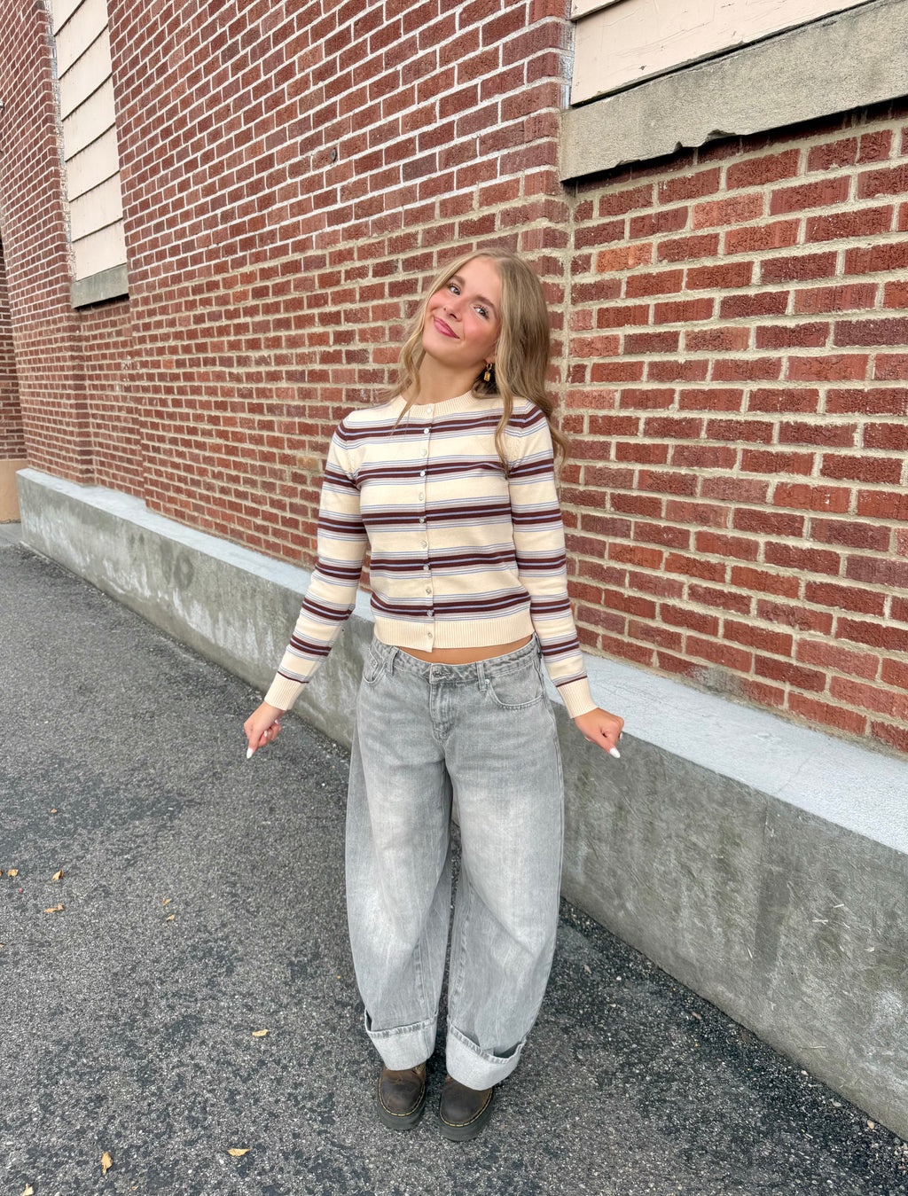 Tory Striped Sweater Cardigan