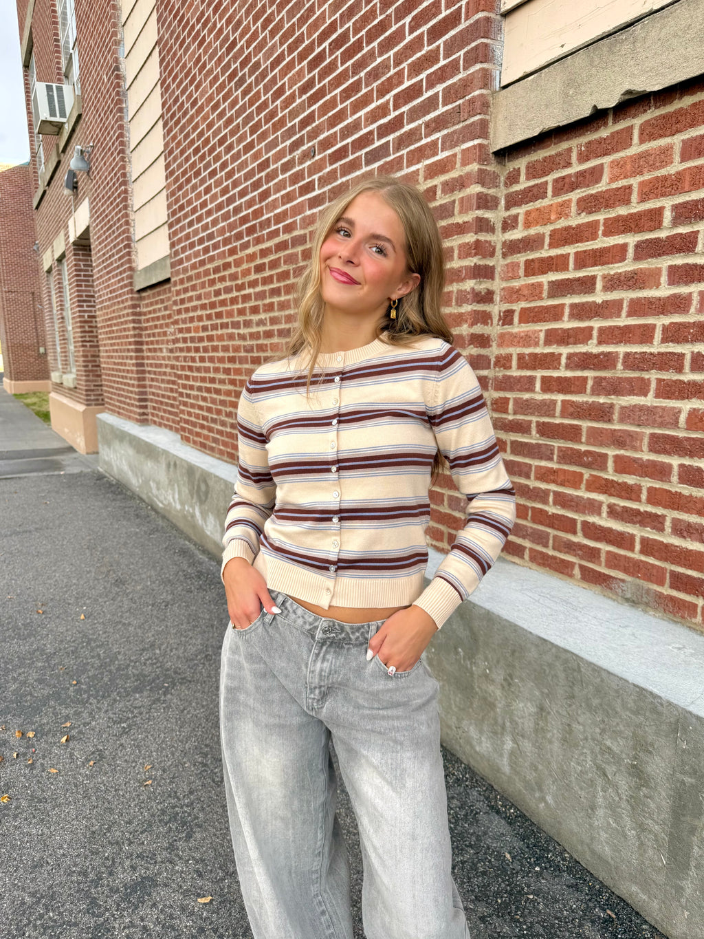Tory Striped Sweater Cardigan