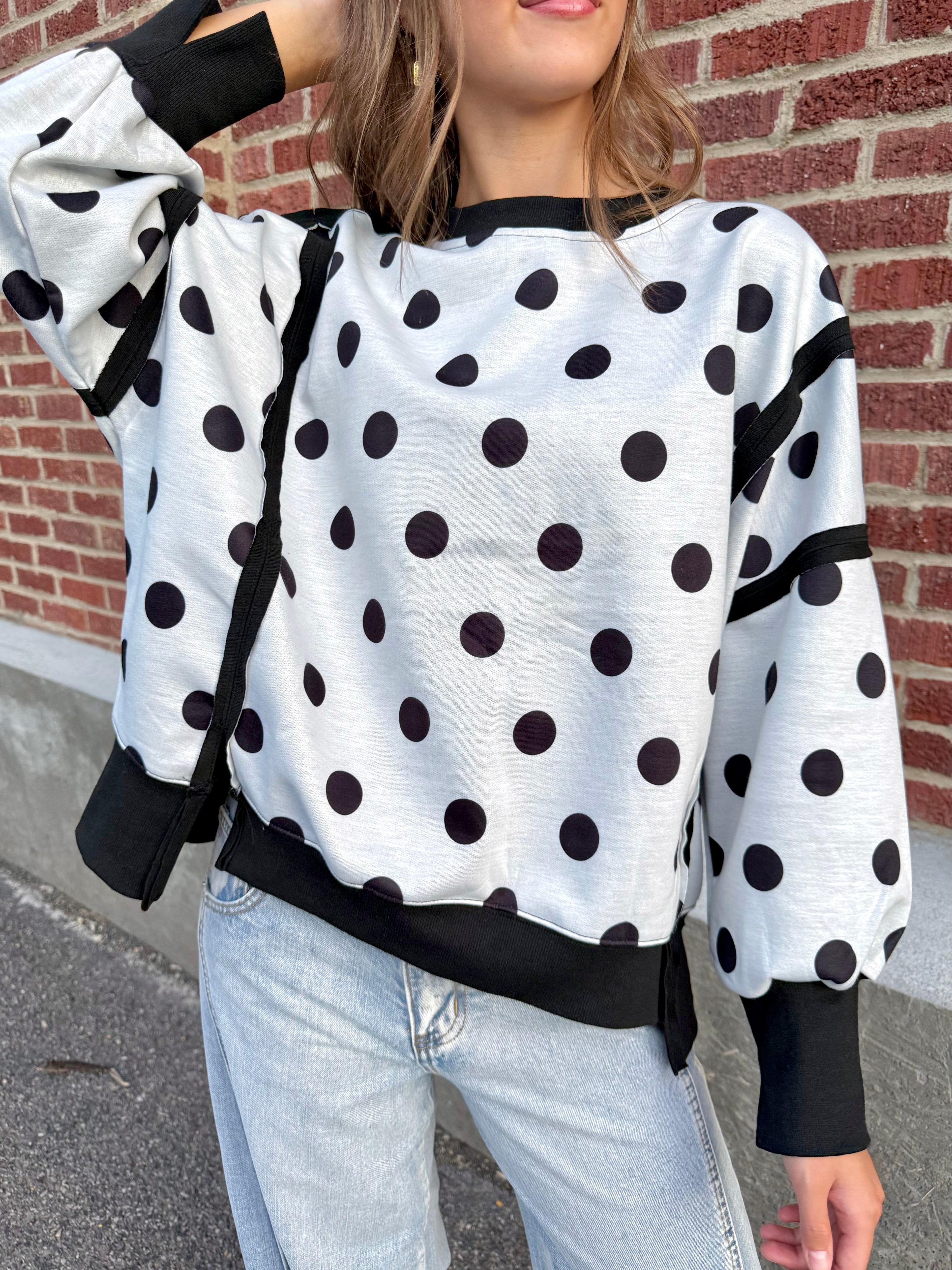 Bricelyn Polka Dot Pullover