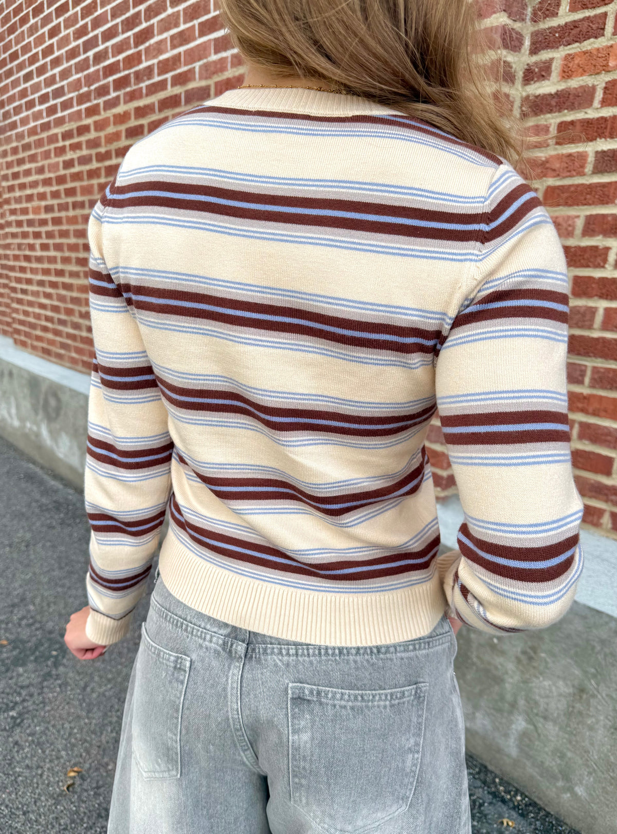 Tory Striped Sweater Cardigan