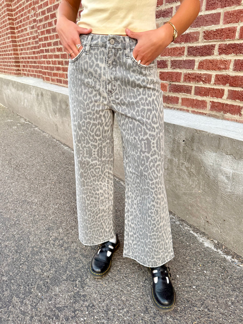 Savannah Leopard Cropped Denim