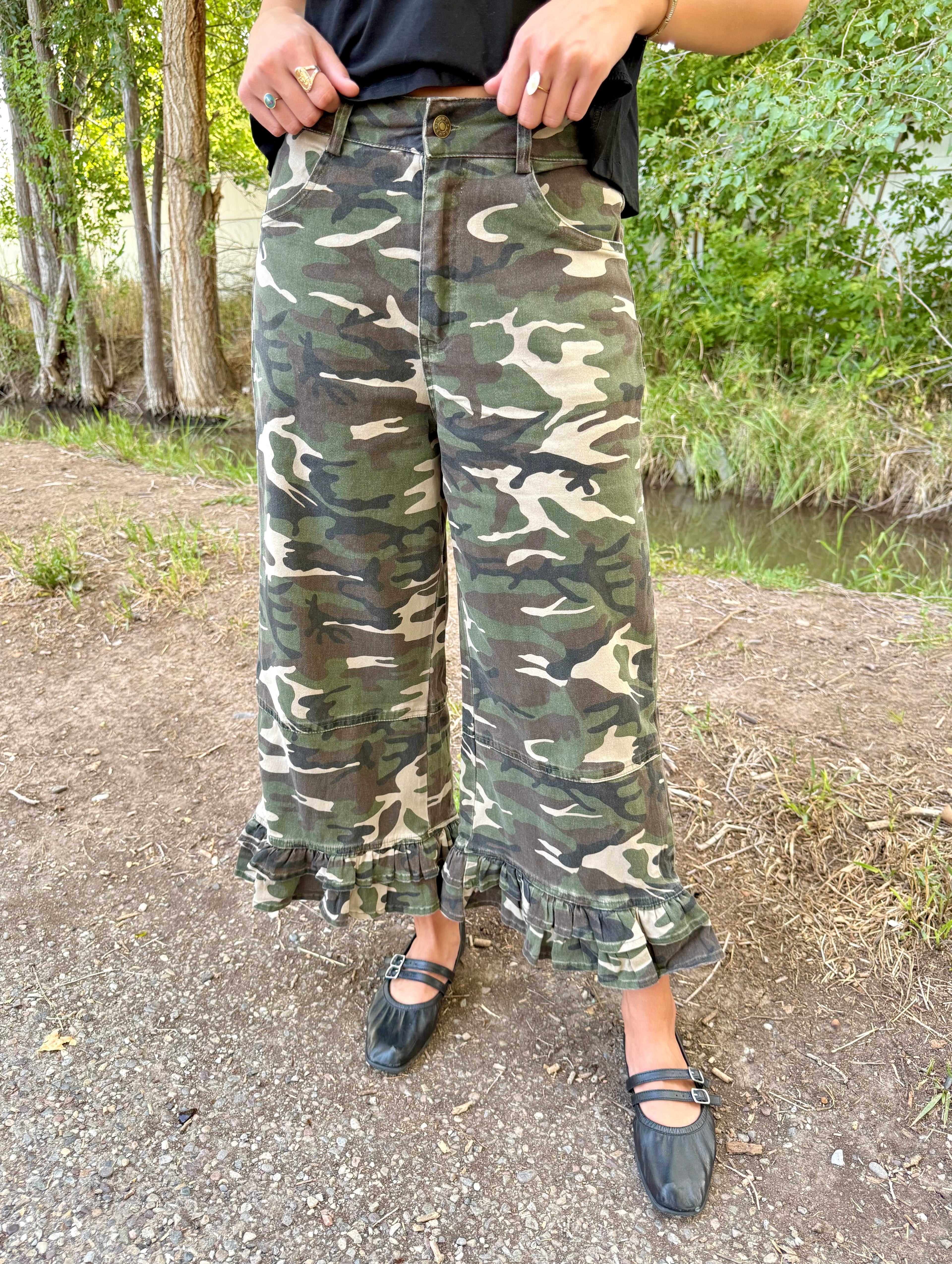 Renegade Ruffle Camo Pants