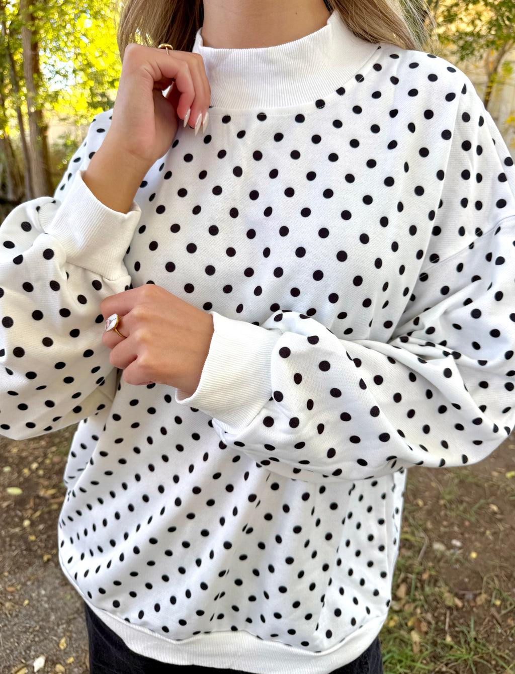 Emberly Polka Dot Crewneck