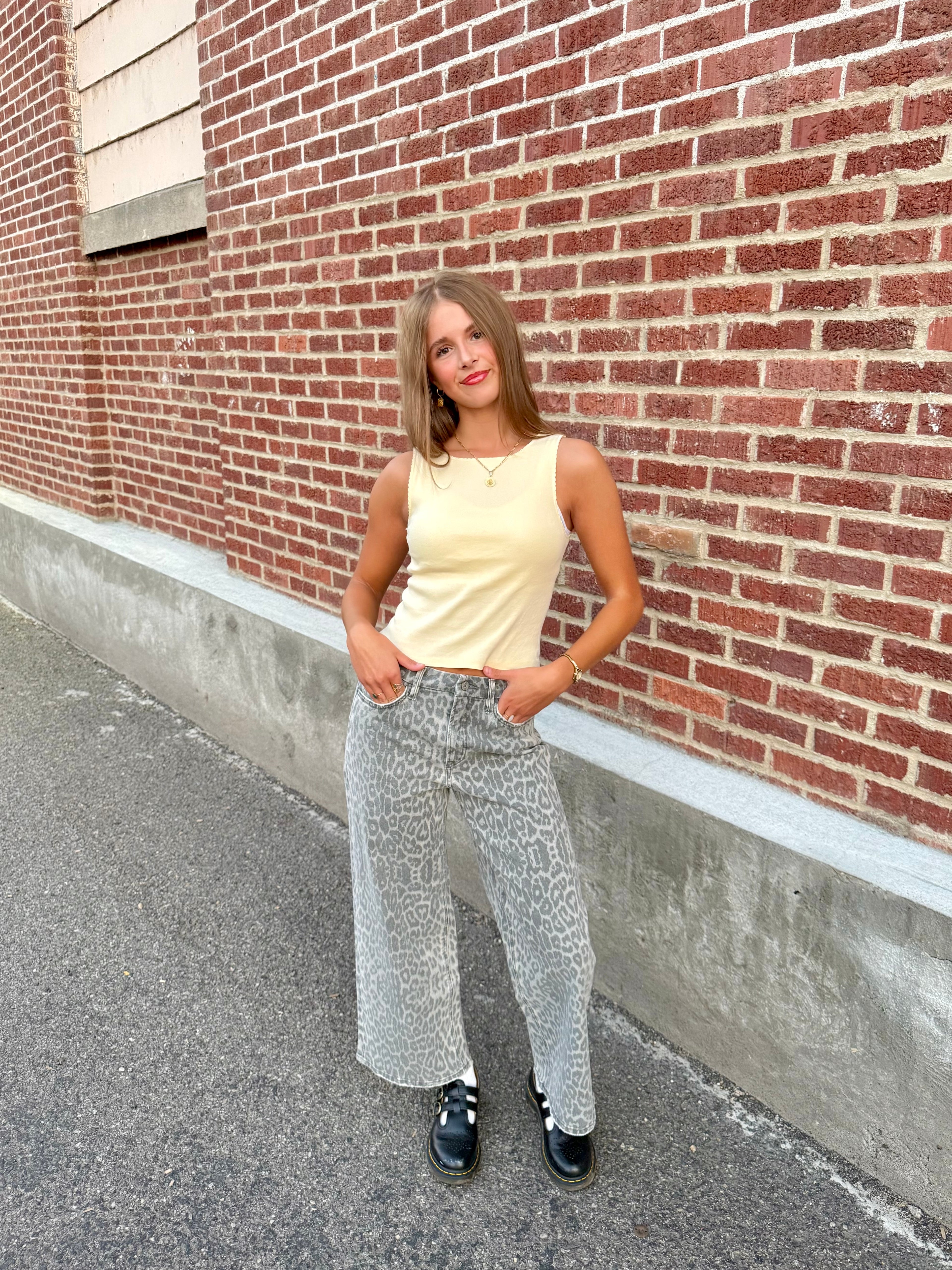 Savannah Leopard Cropped Denim