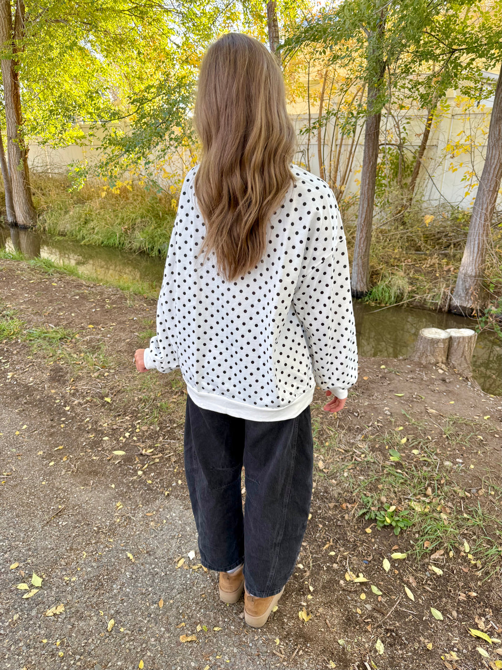 Emberly Polka Dot Crewneck
