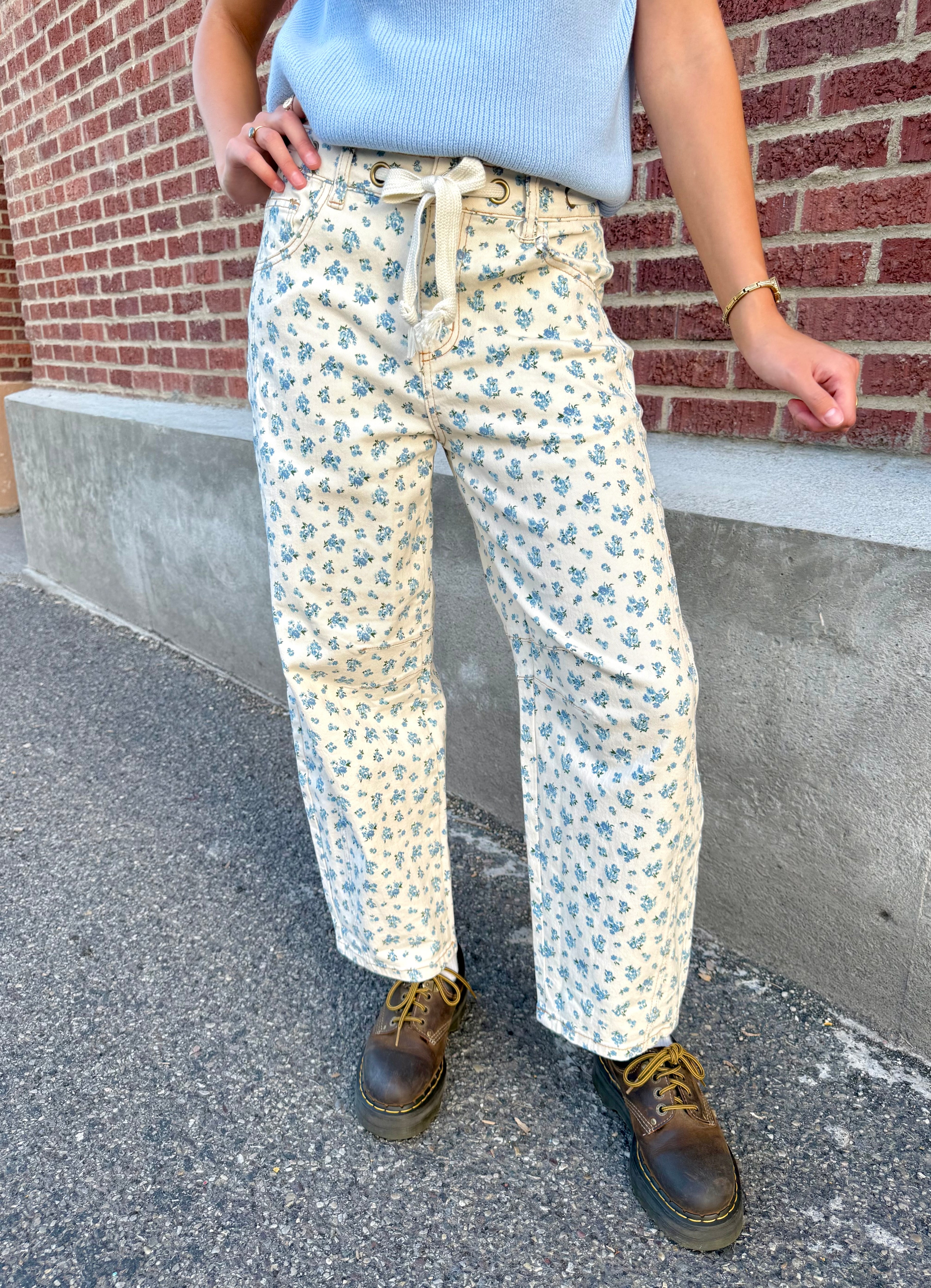 Toronto Floral Barrel Jeans
