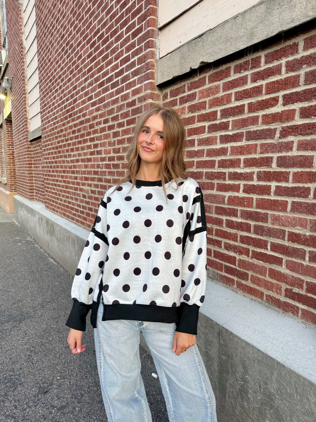 Bricelyn Polka Dot Pullover