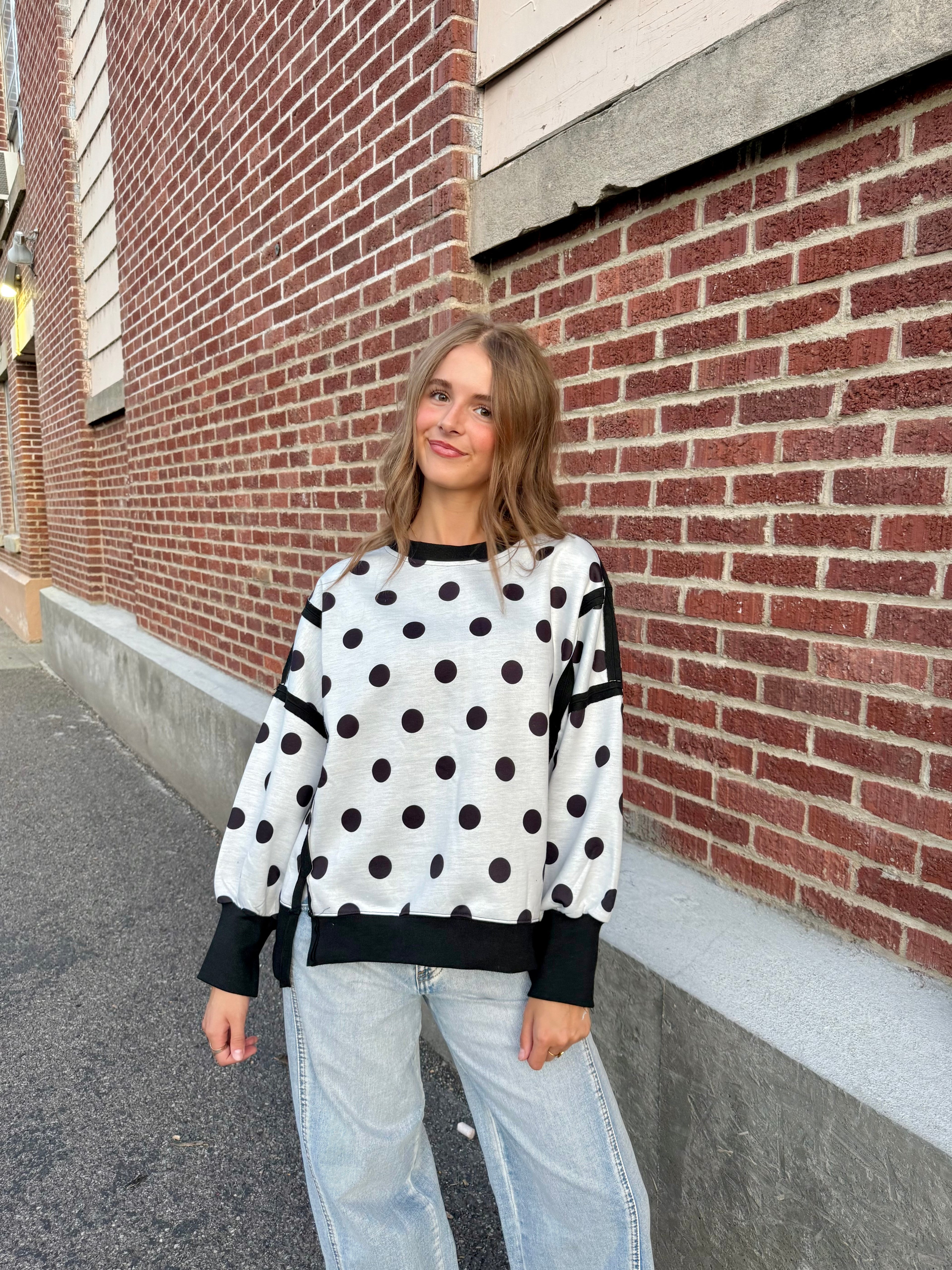 Bricelyn Polka Dot Pullover
