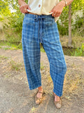 Dakota Plaid Barrel Denim