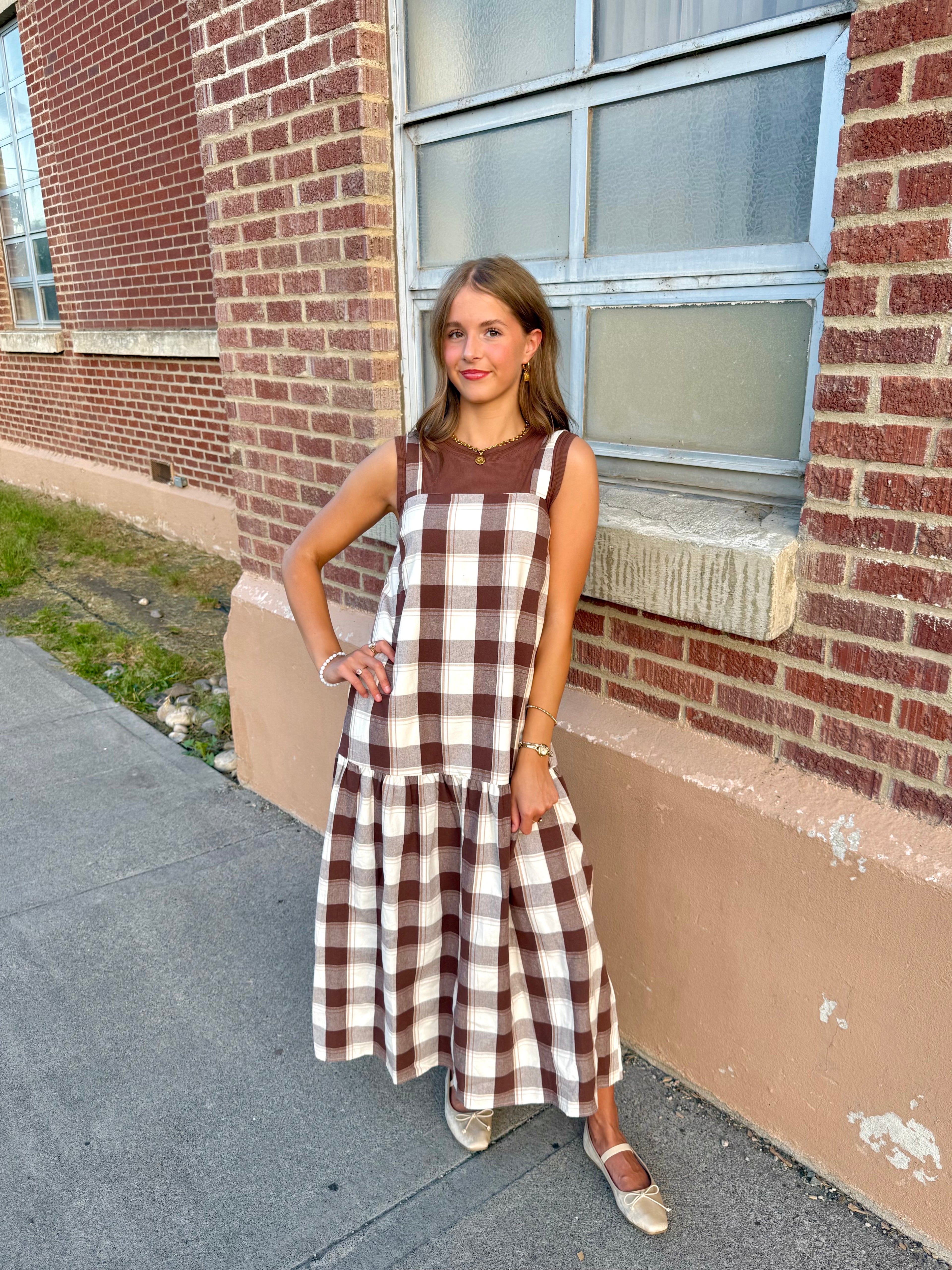 Bella Vista Plaid Dropped Waist Dress – Everyday Poppy