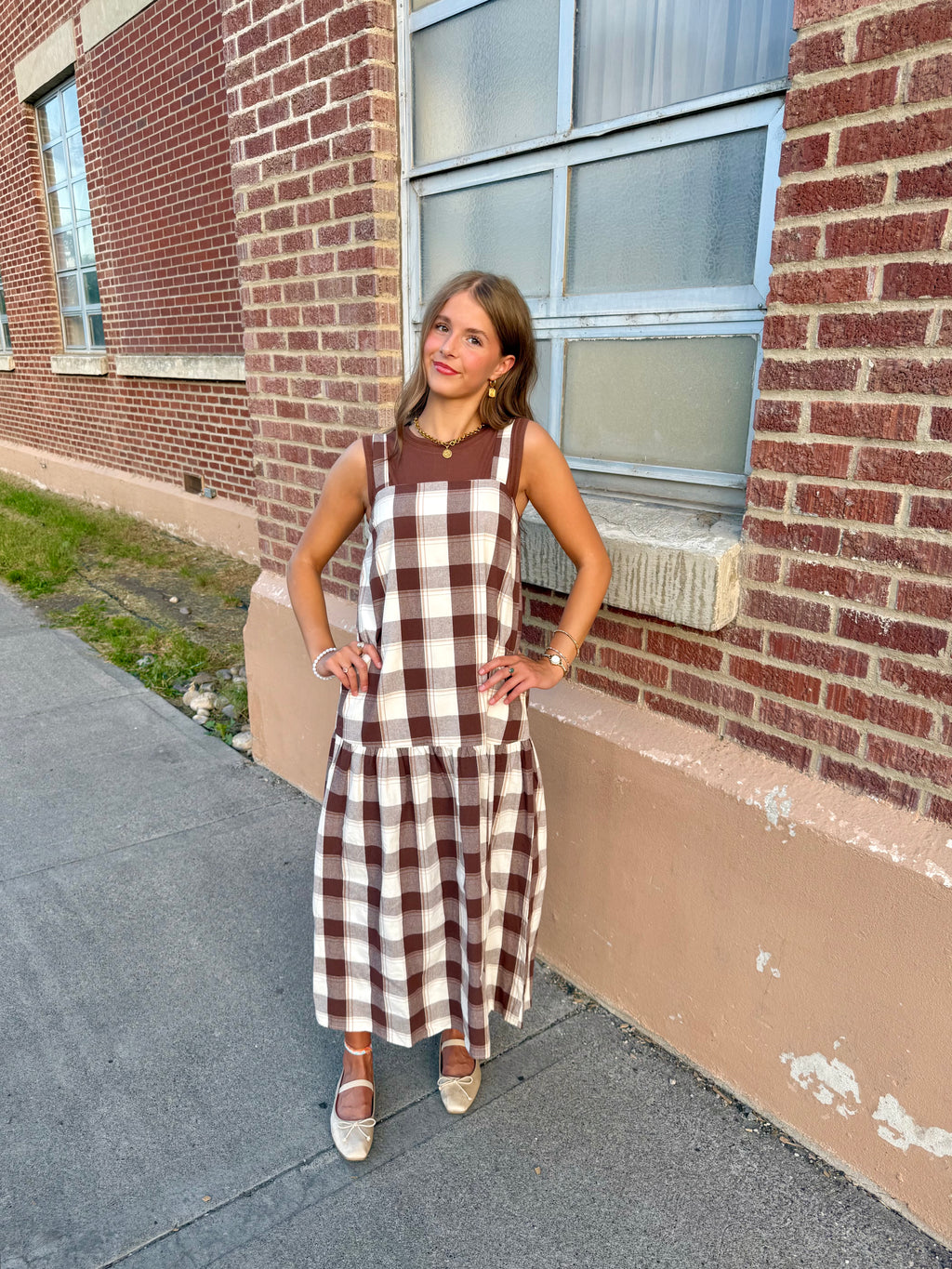 Bella Vista Plaid Dropped Waist Dress