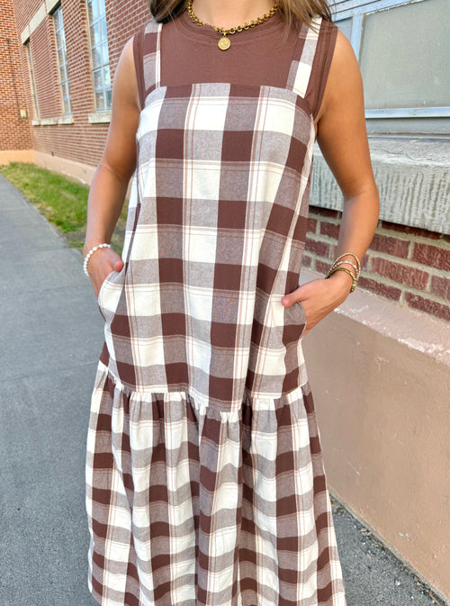 Bella Vista Plaid Dropped Waist Dress