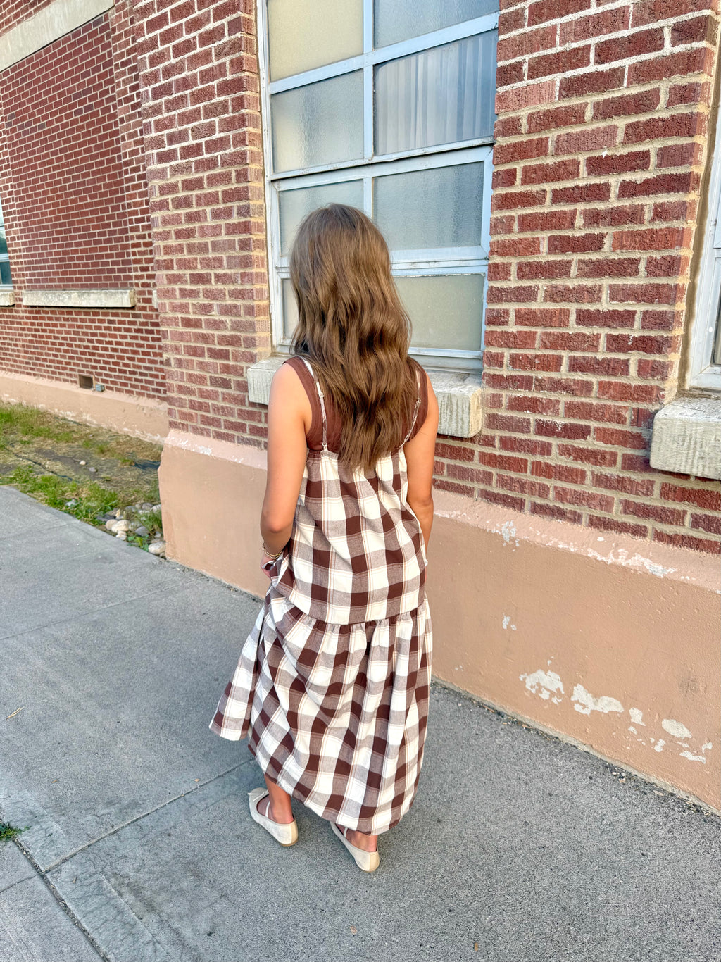 Bella Vista Plaid Dropped Waist Dress