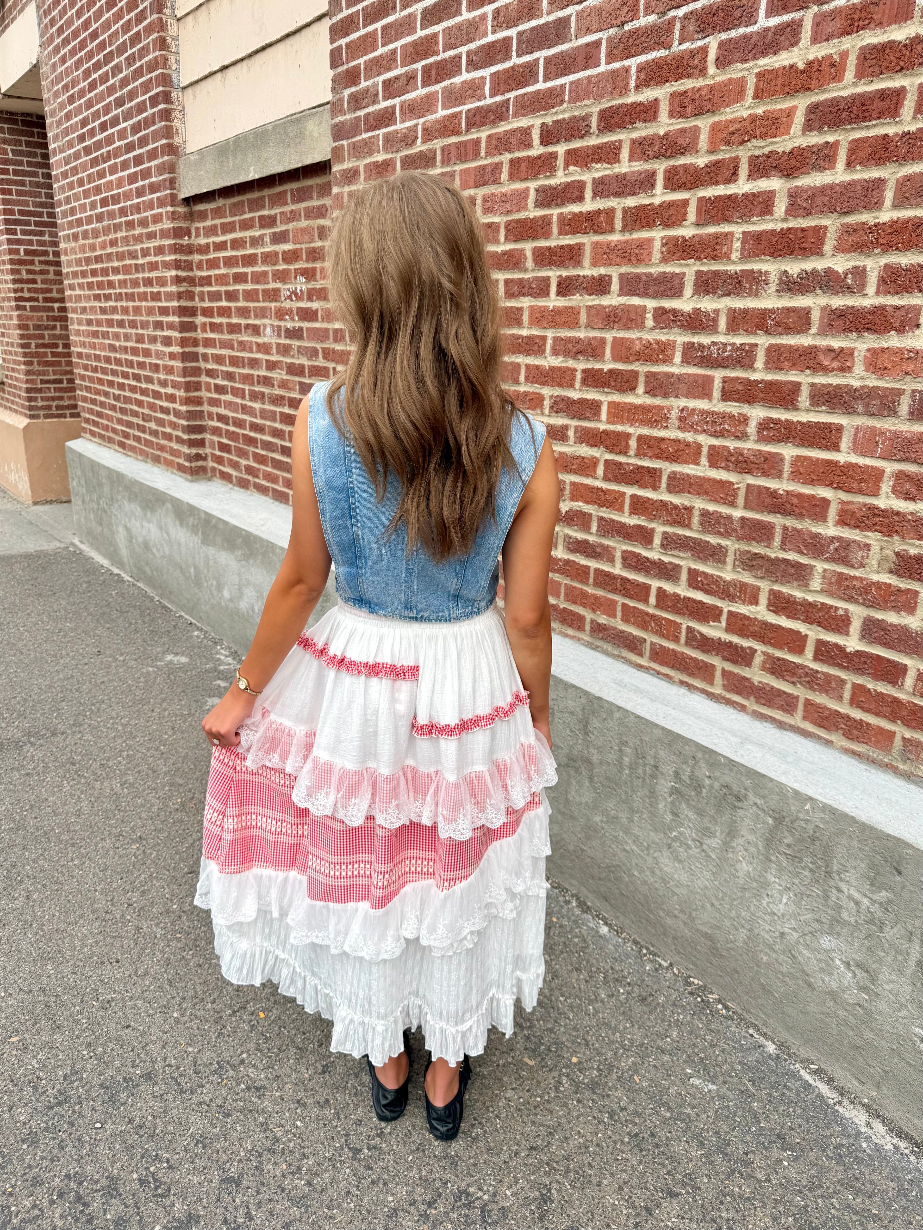 Posie Gingham Ruffle Skirt