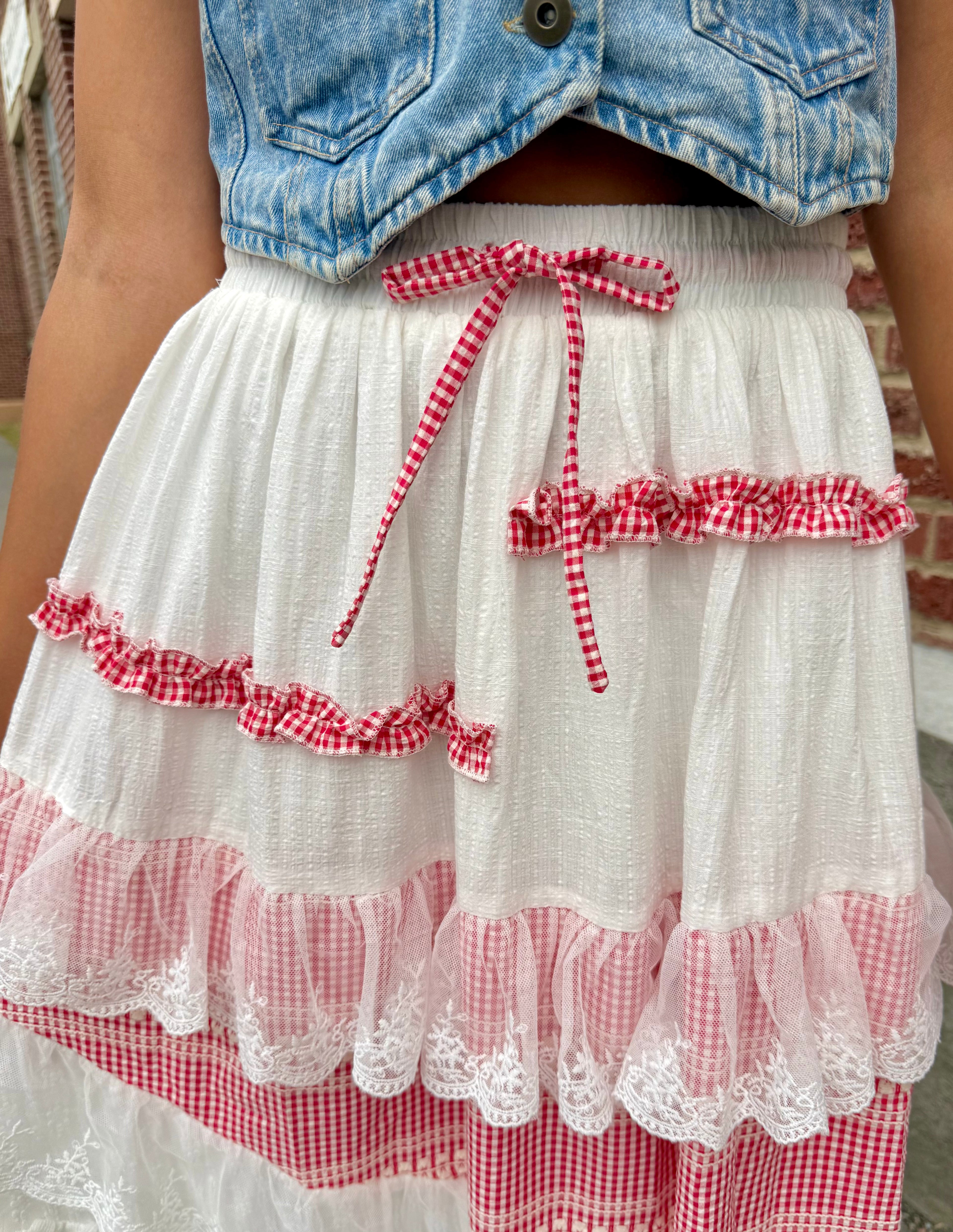 Posie Gingham Ruffle Skirt