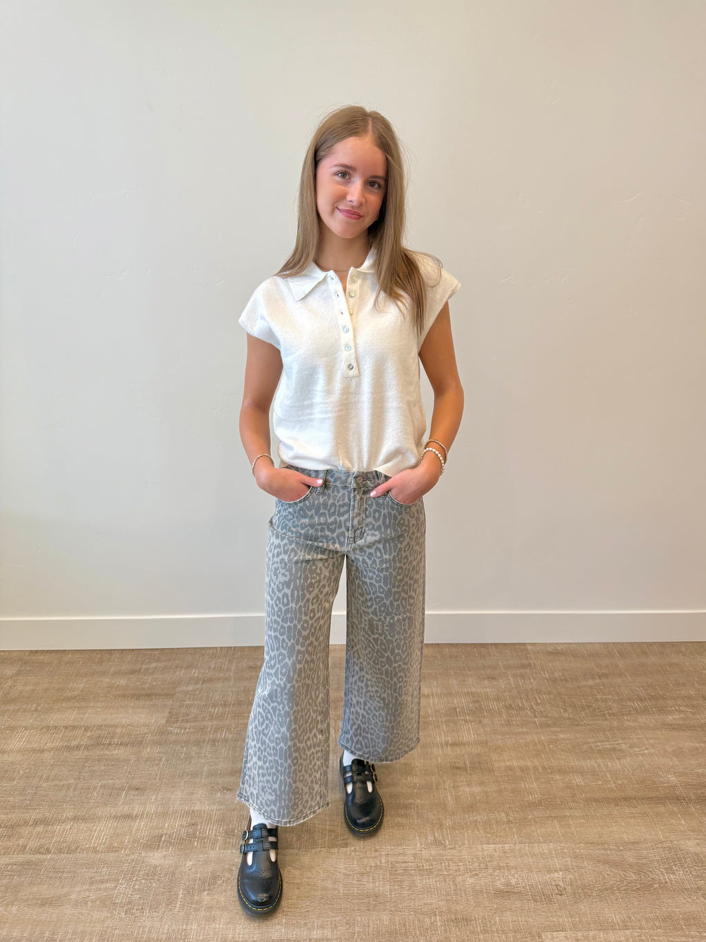 Savannah Leopard Cropped Denim