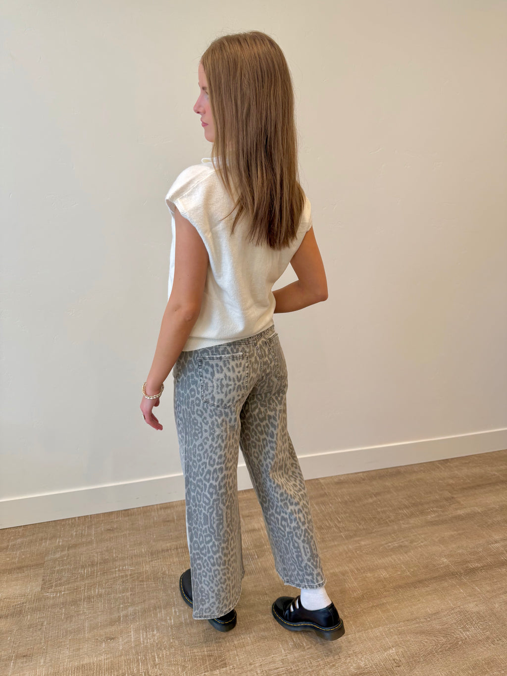 Savannah Leopard Cropped Denim