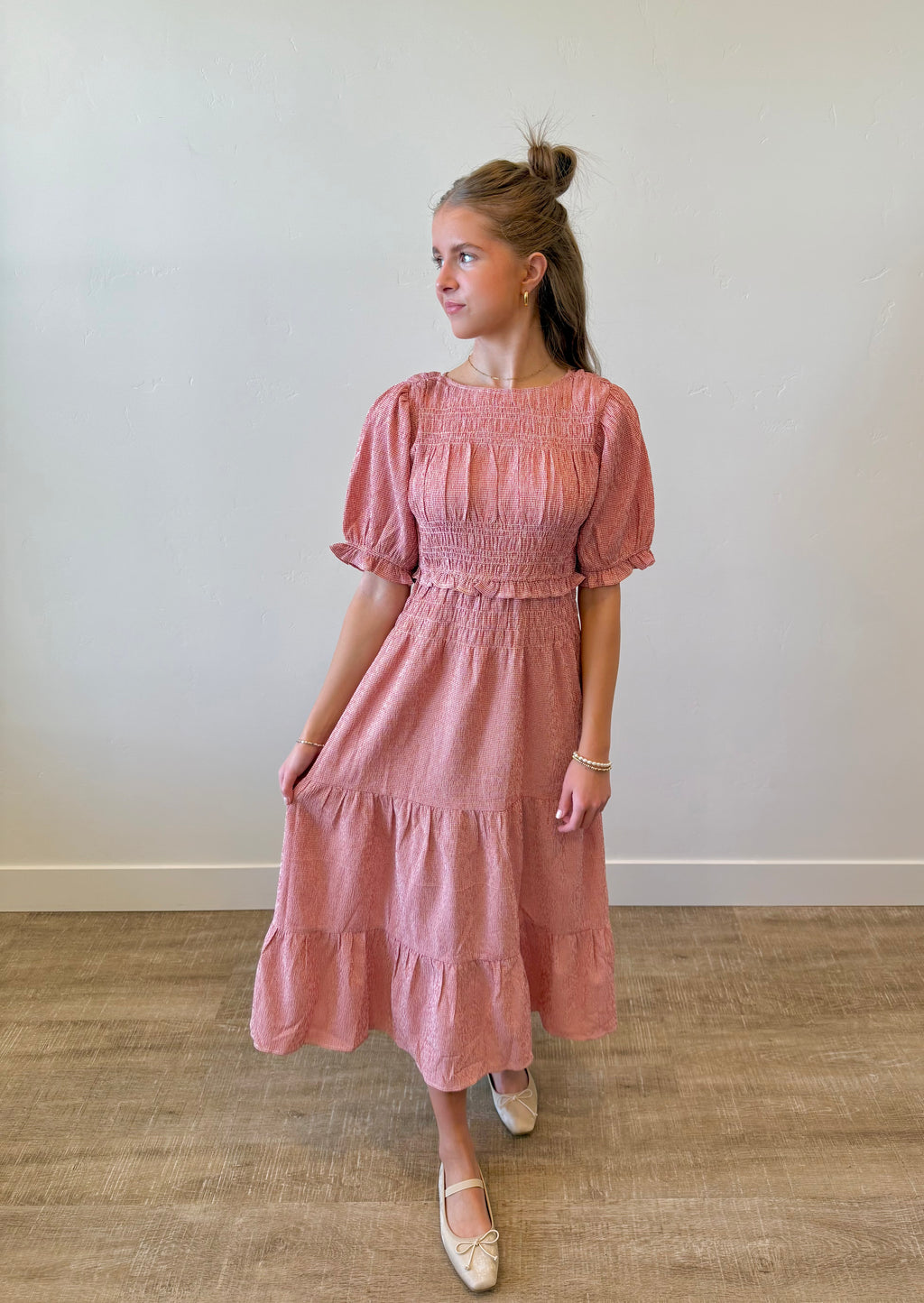 Ichiban Gingham Smocked Dress