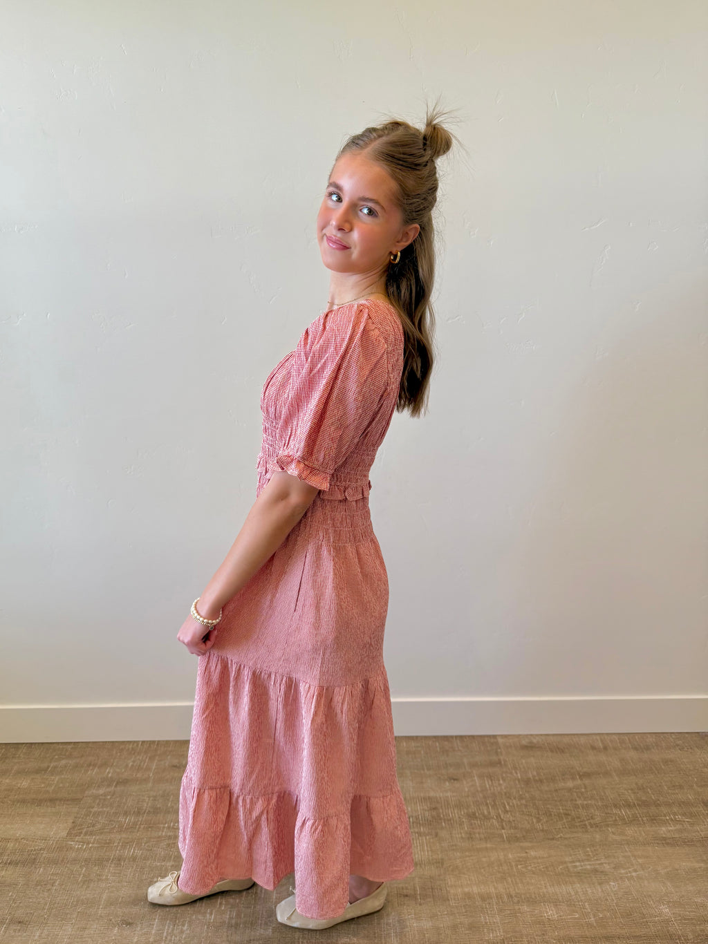 Ichiban Gingham Smocked Dress