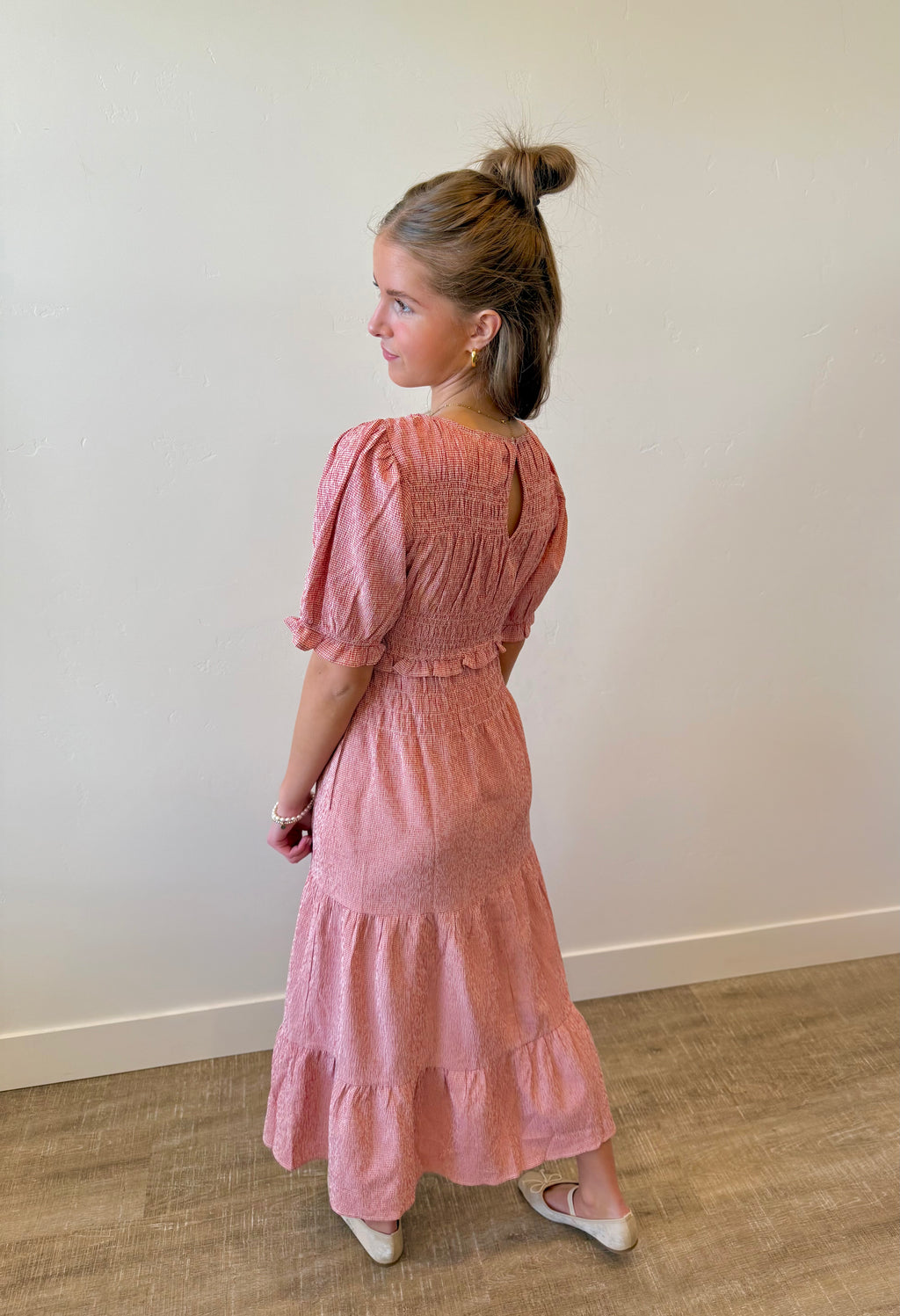 Ichiban Gingham Smocked Dress