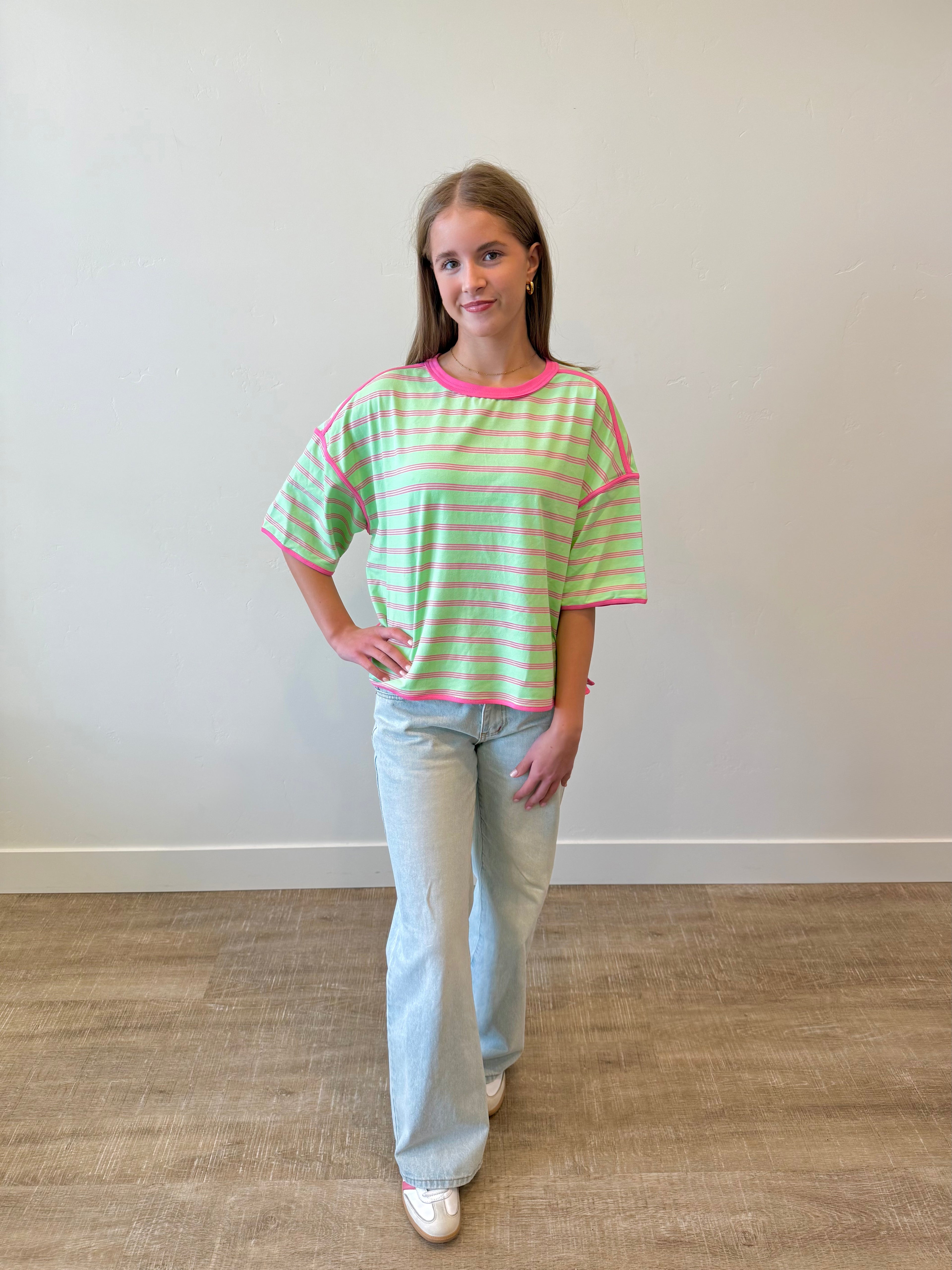 Sunny Striped Oversized Top