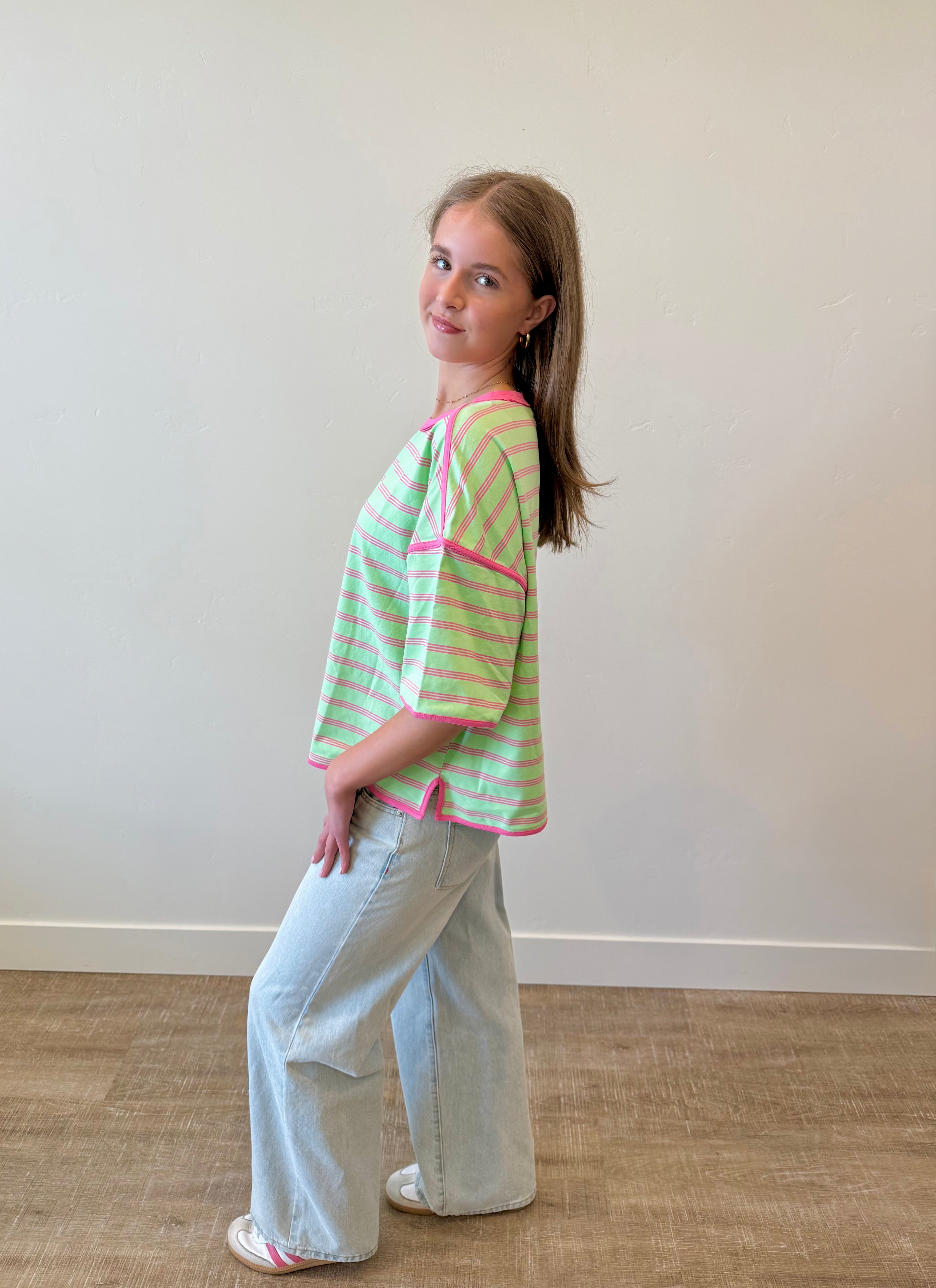 Sunny Striped Oversized Top