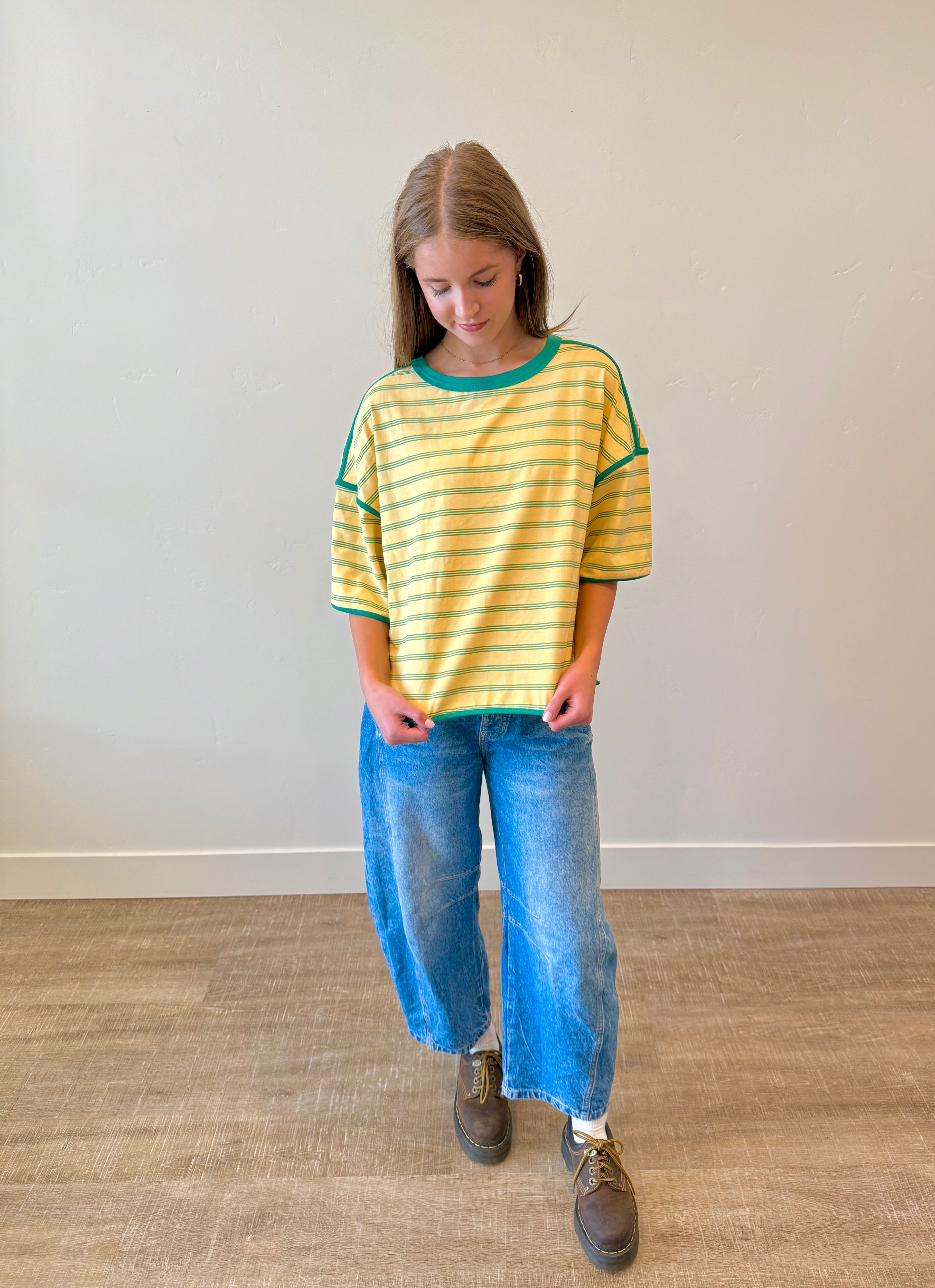 Sunny Striped Oversized Top