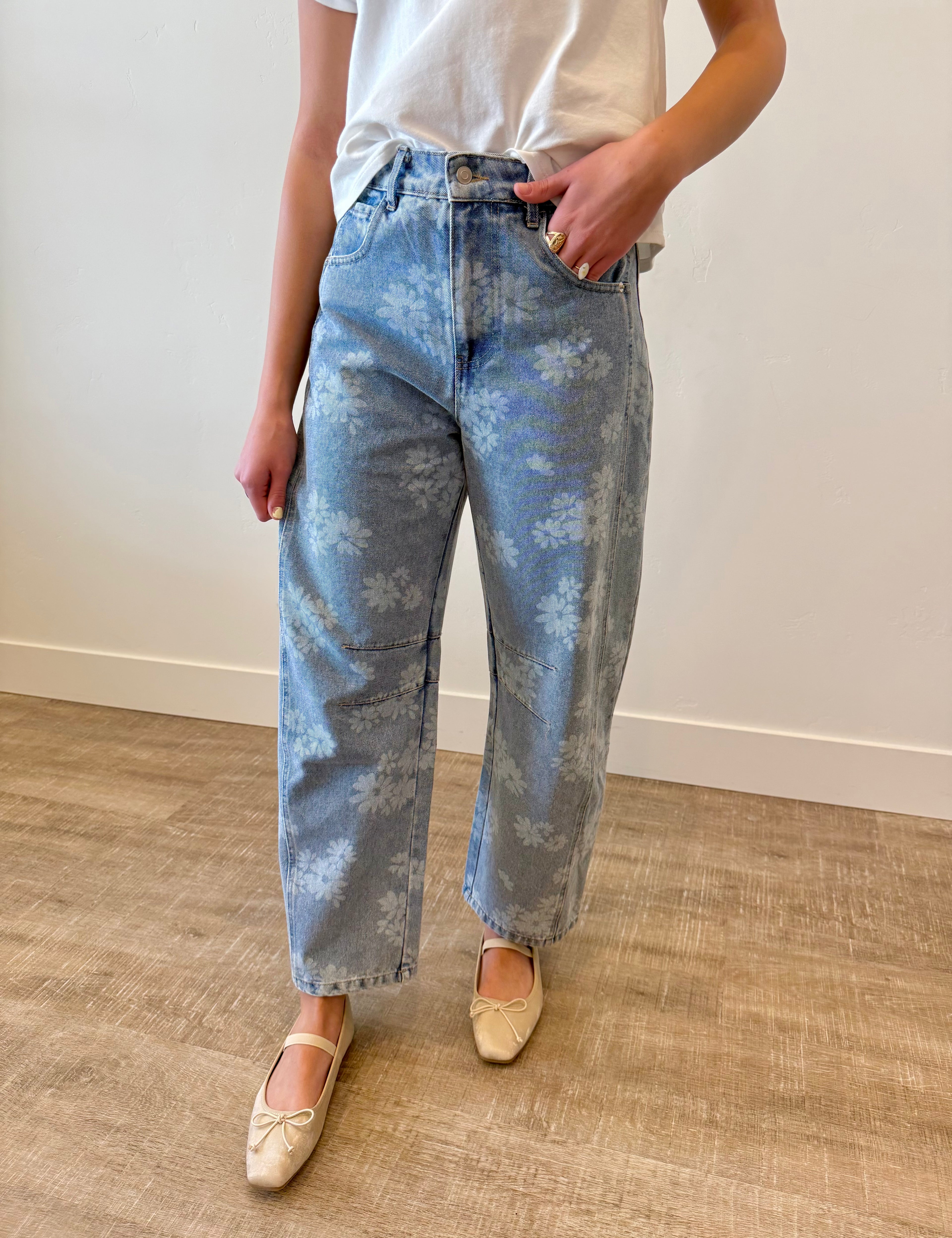 Lucia Floral Washed Denim