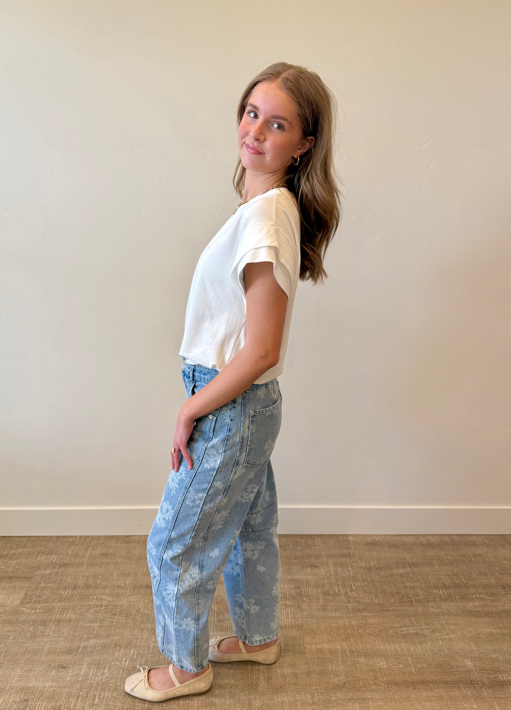 Lucia Floral Washed Denim