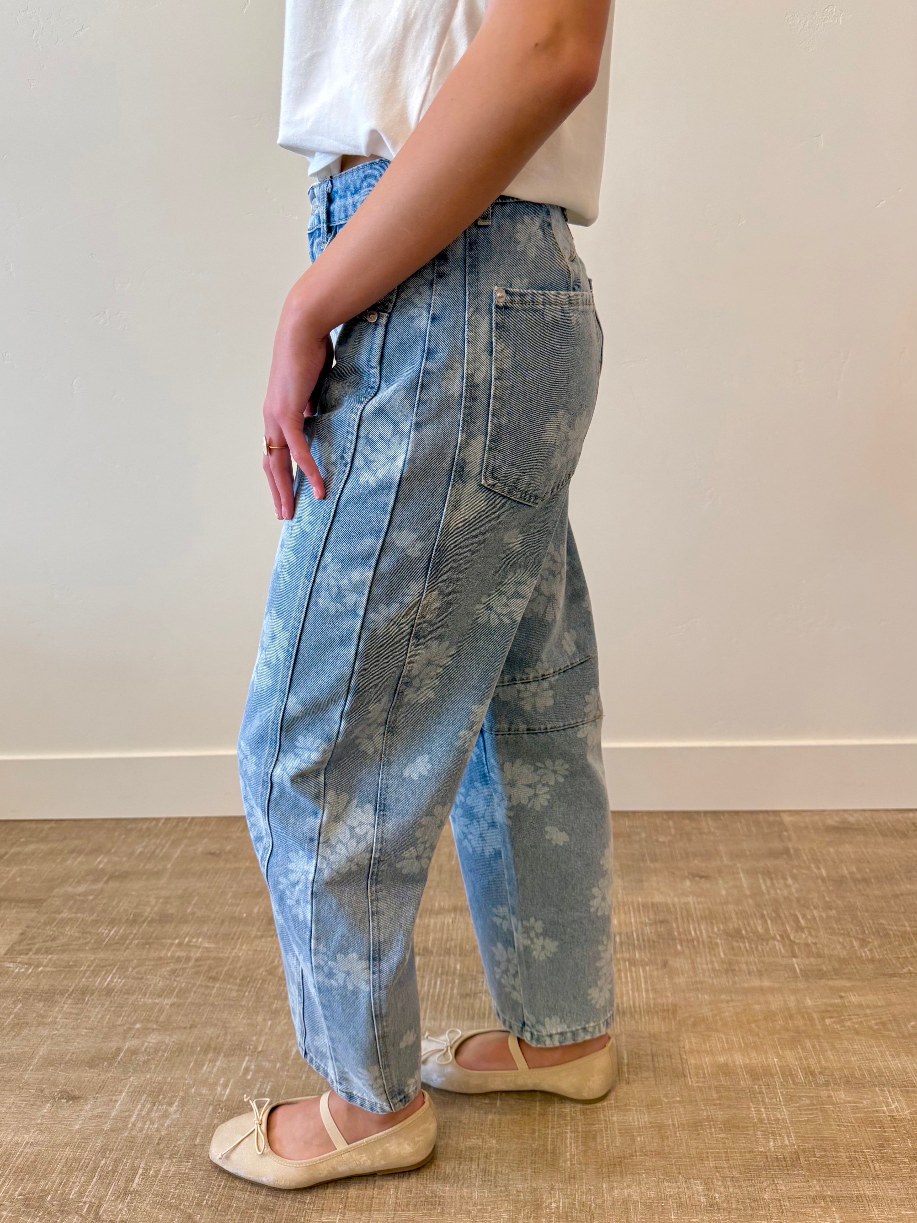 Lucia Floral Washed Denim