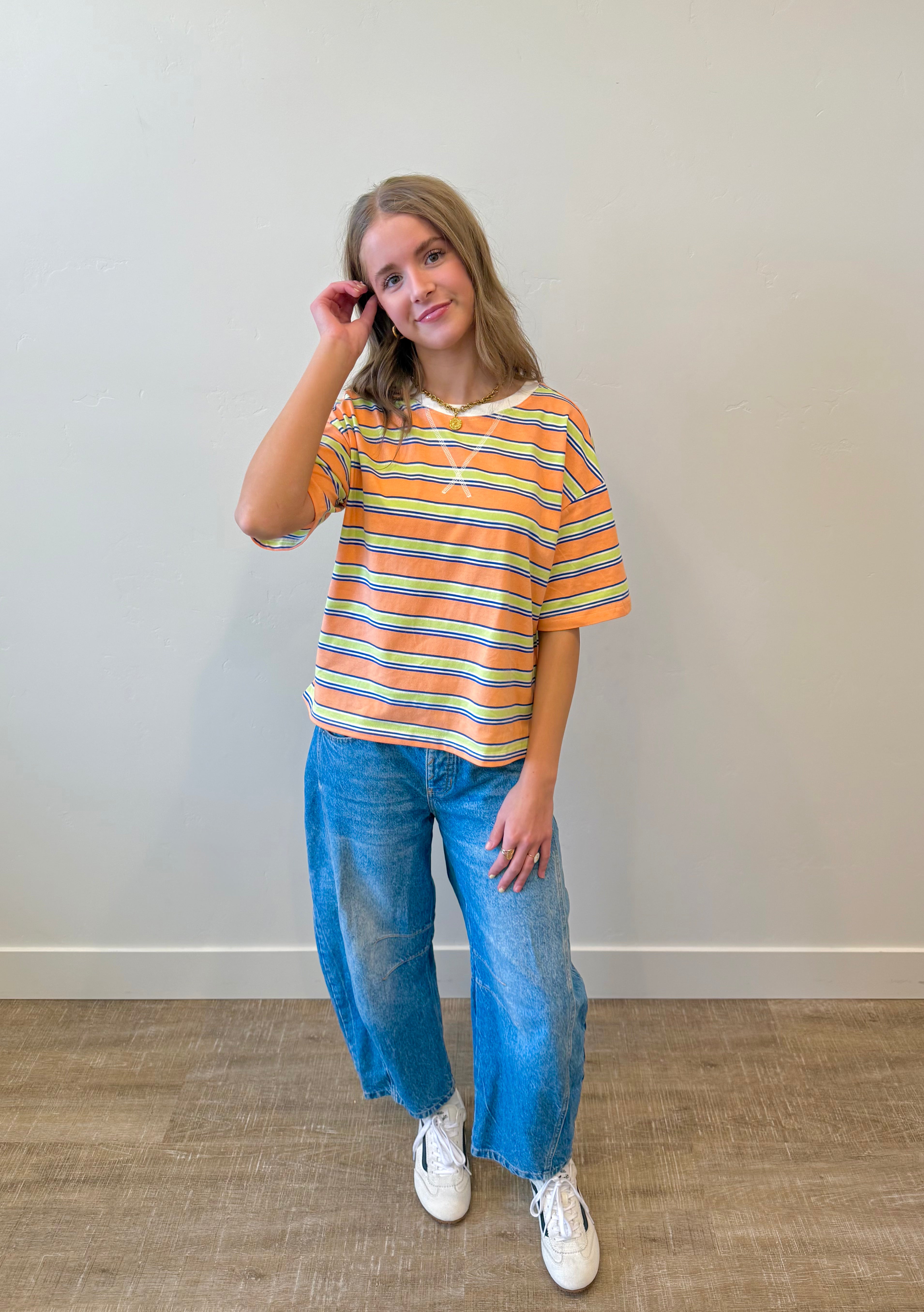 Skye Striped Oversized Top