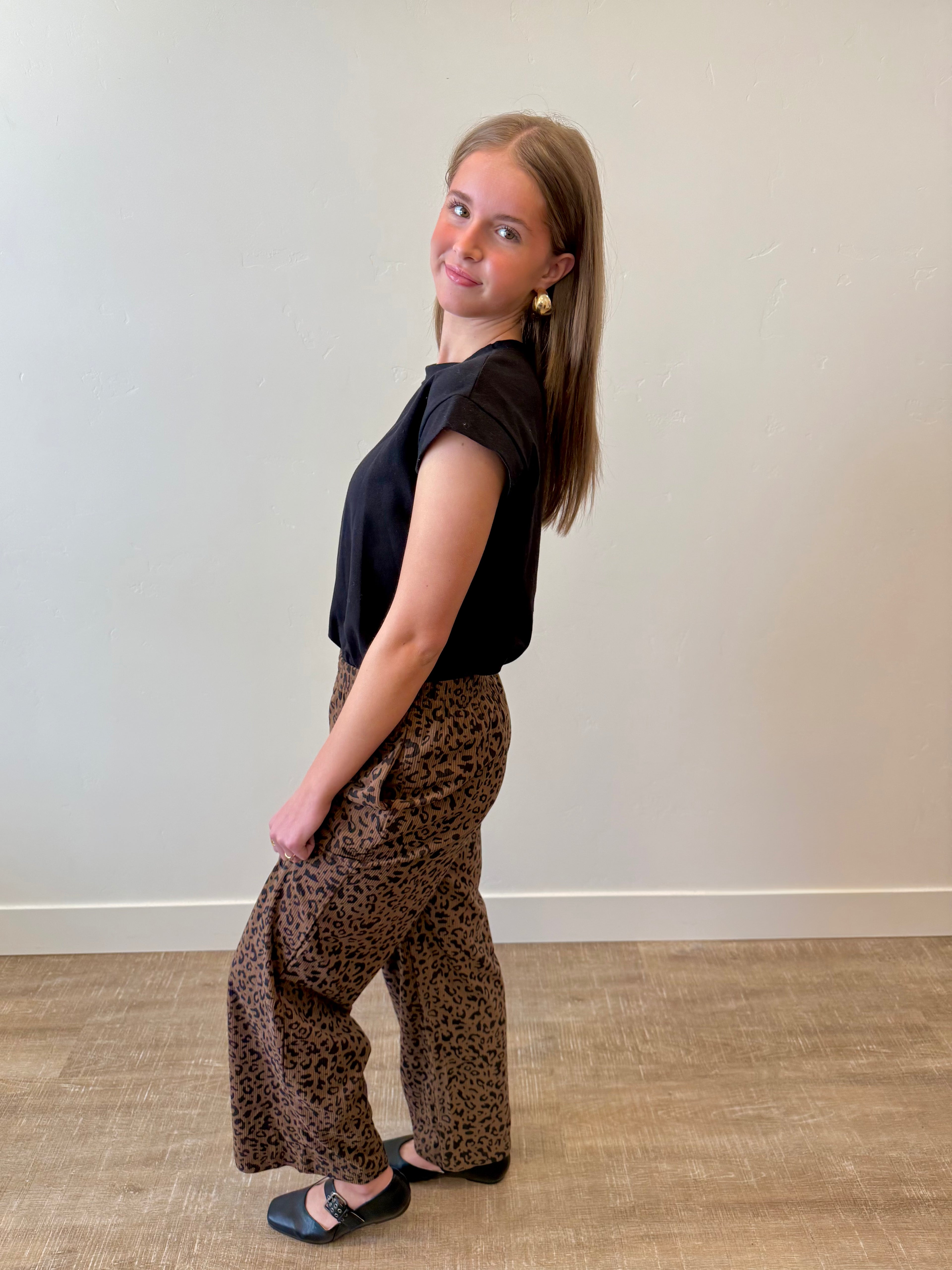 Greta Wide Leg Leopard Pants