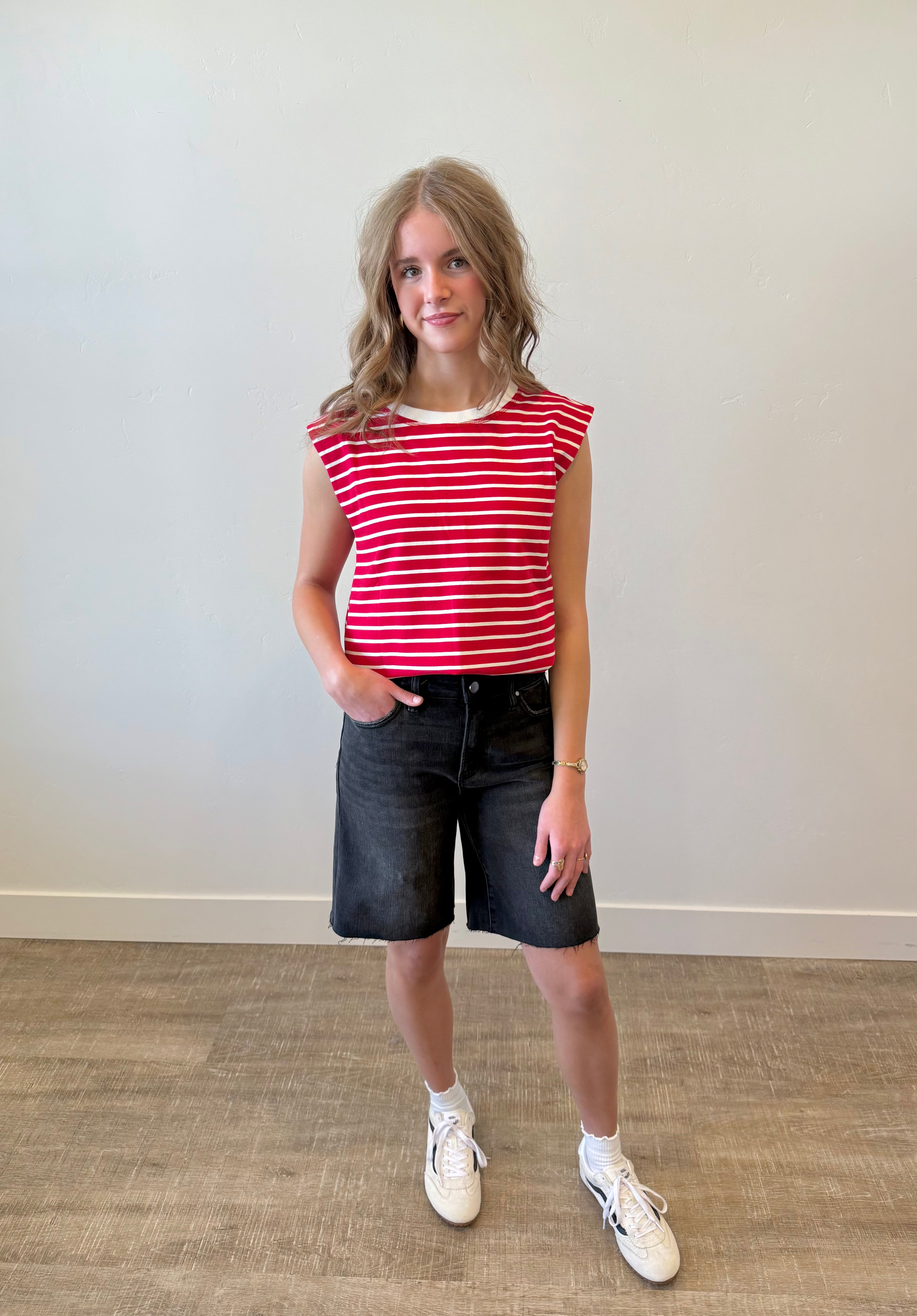Lark Black Denim Bermuda Shorts