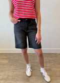 Lark Black Denim Bermuda Shorts