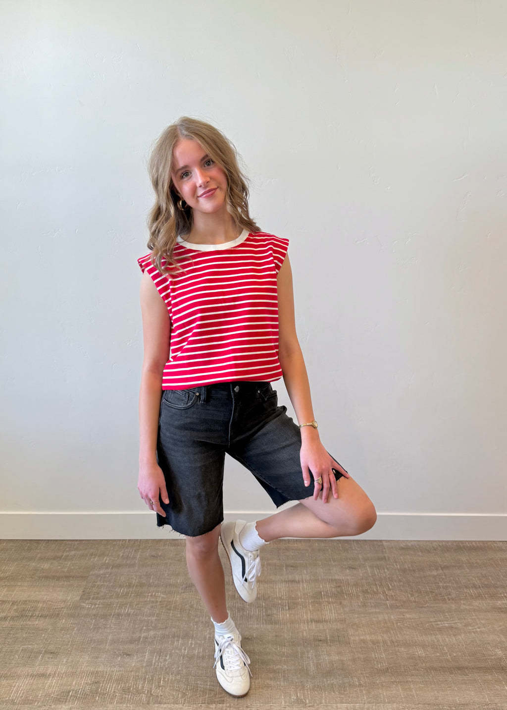 Lark Black Denim Bermuda Shorts