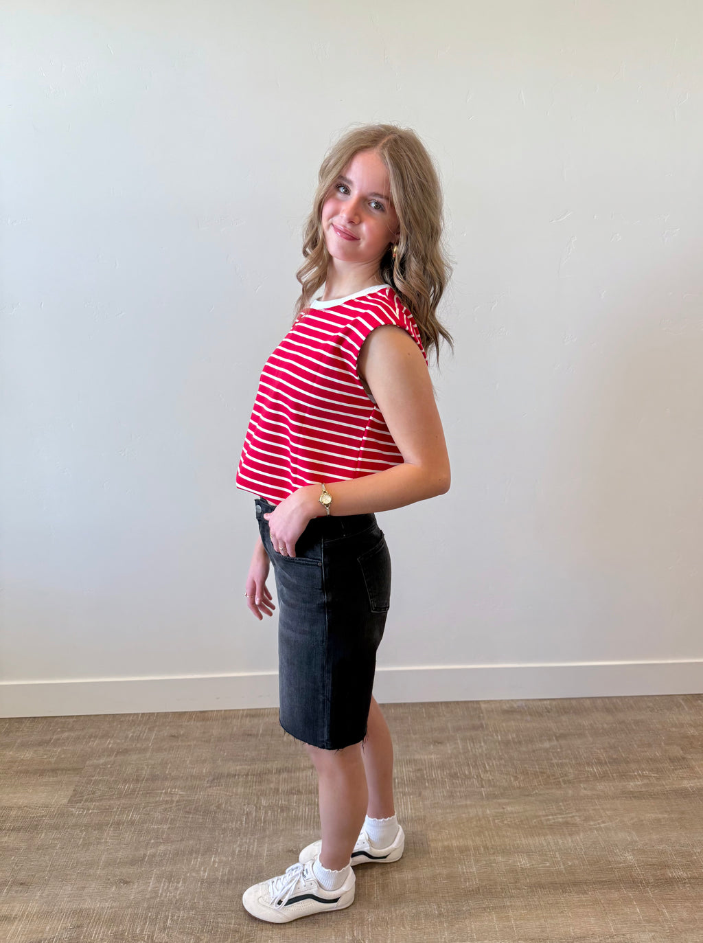 Lark Black Denim Bermuda Shorts