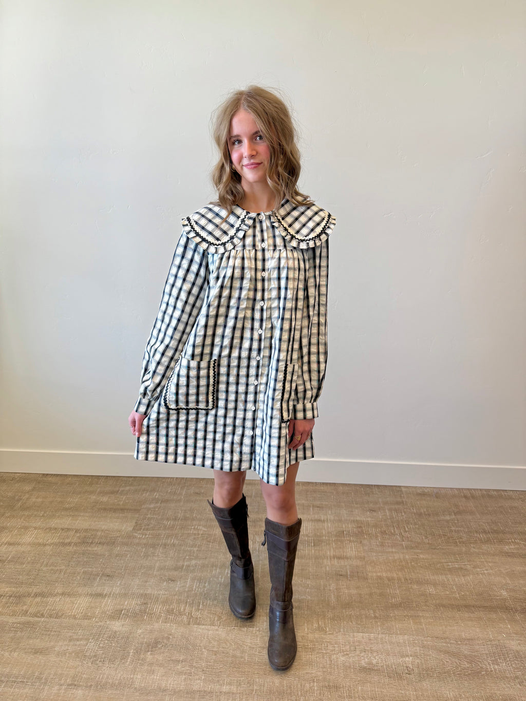 Simone Plaid Dress