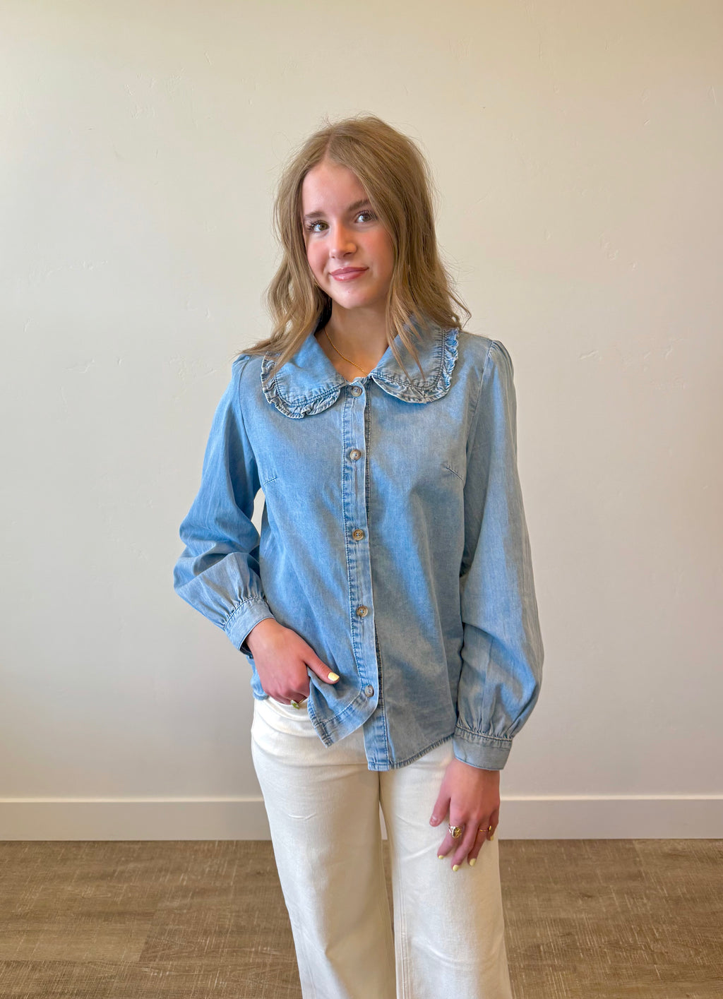 Lucille Denim Blouse