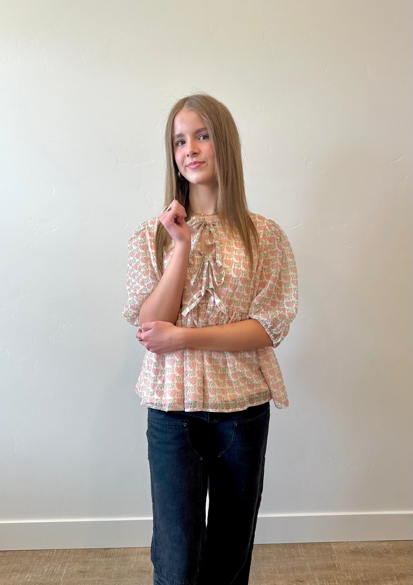Fallen Front Tie Blouse