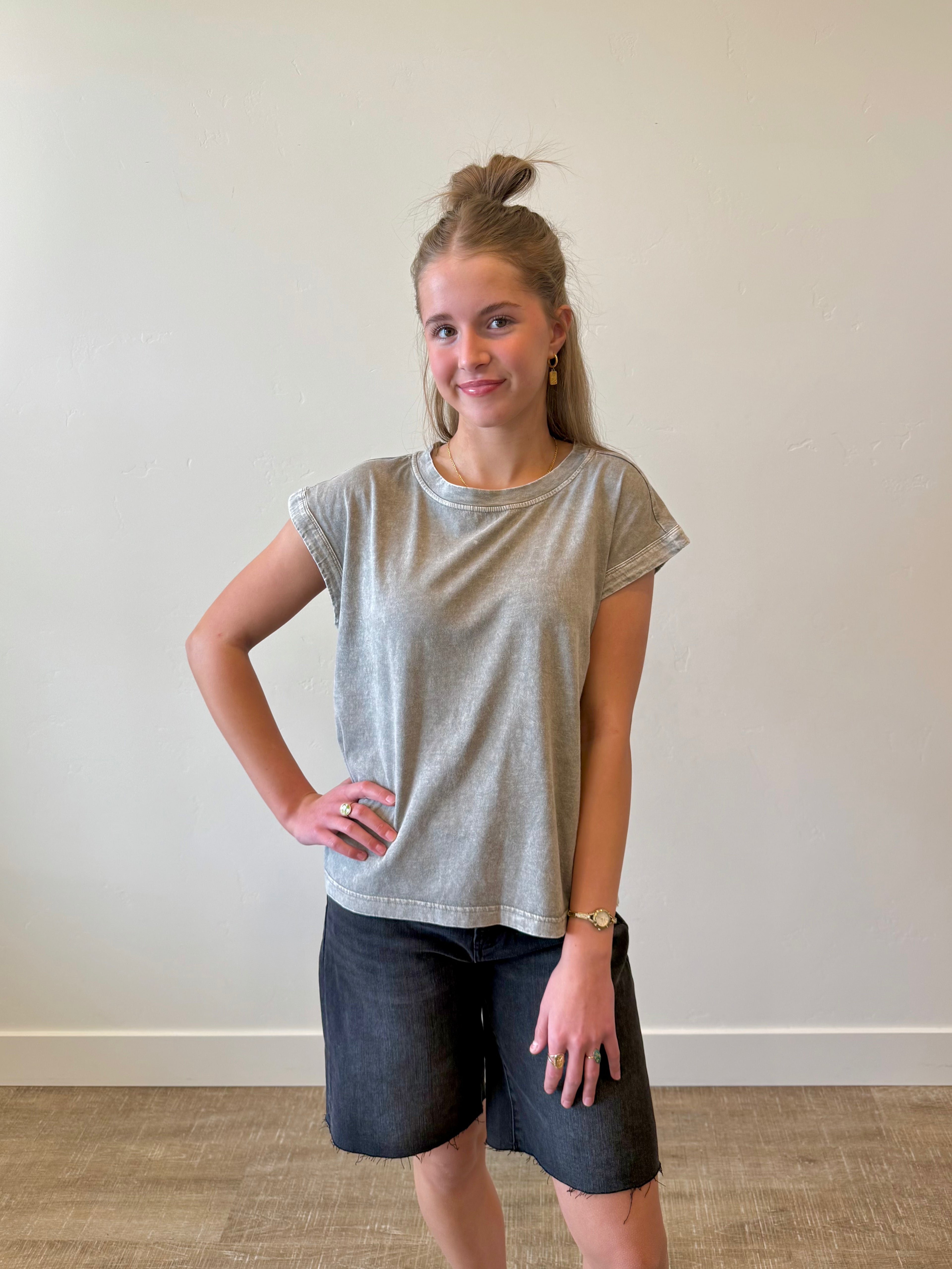 Everyday Bloom Acid Wash Tee