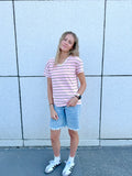 Claire Pink Striped Top