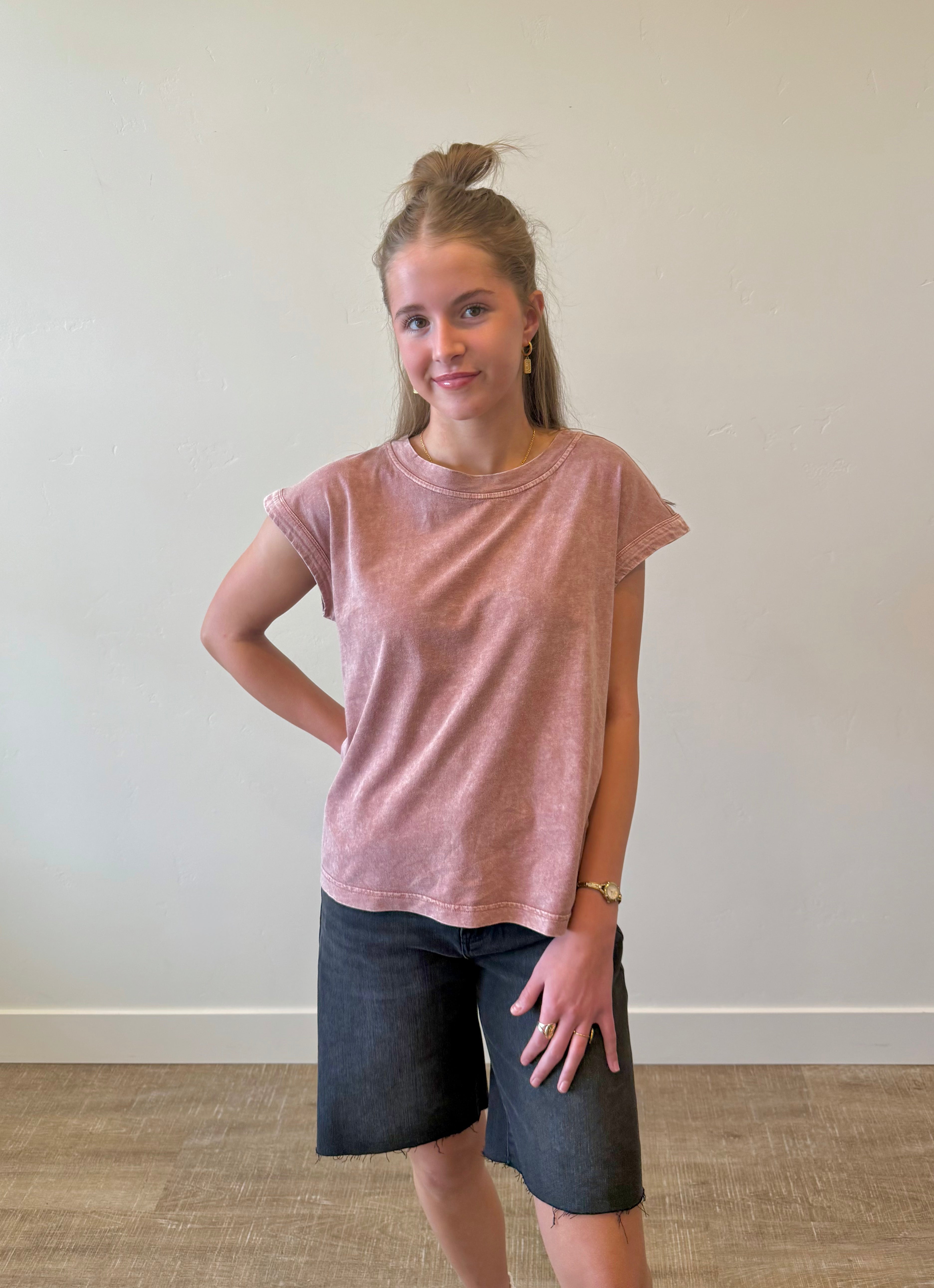 Everyday Bloom Acid Wash Tee