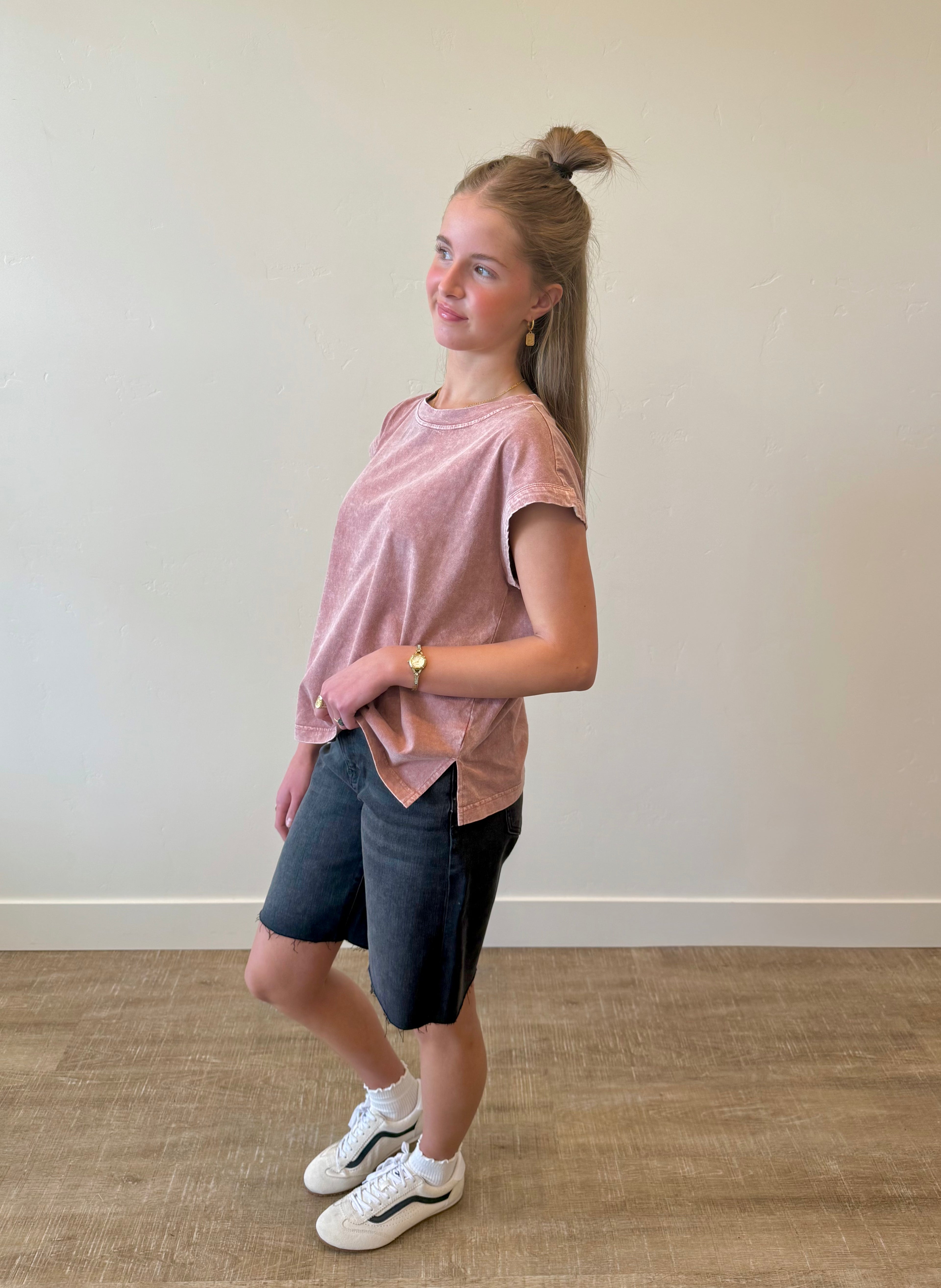 Everyday Bloom Acid Wash Tee