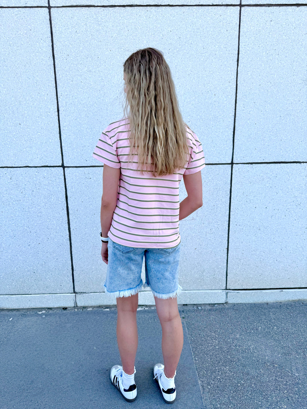 Claire Pink Striped Top